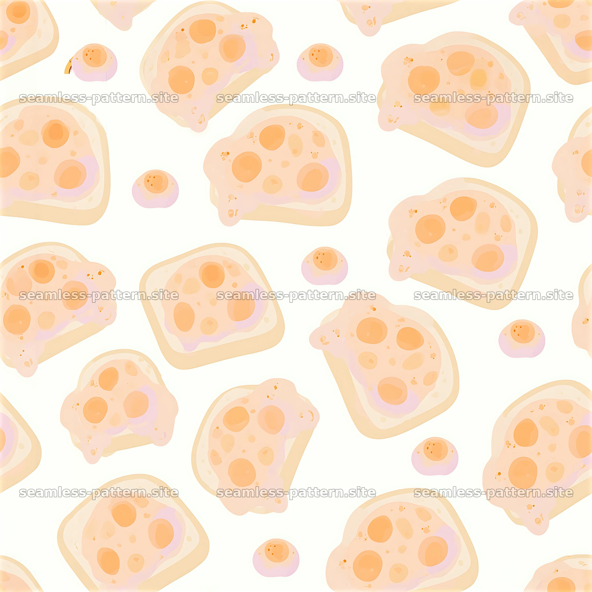 Pastel Melted Cheese Toast Seamless Pattern — seamless tileable pattern at 8192x8192