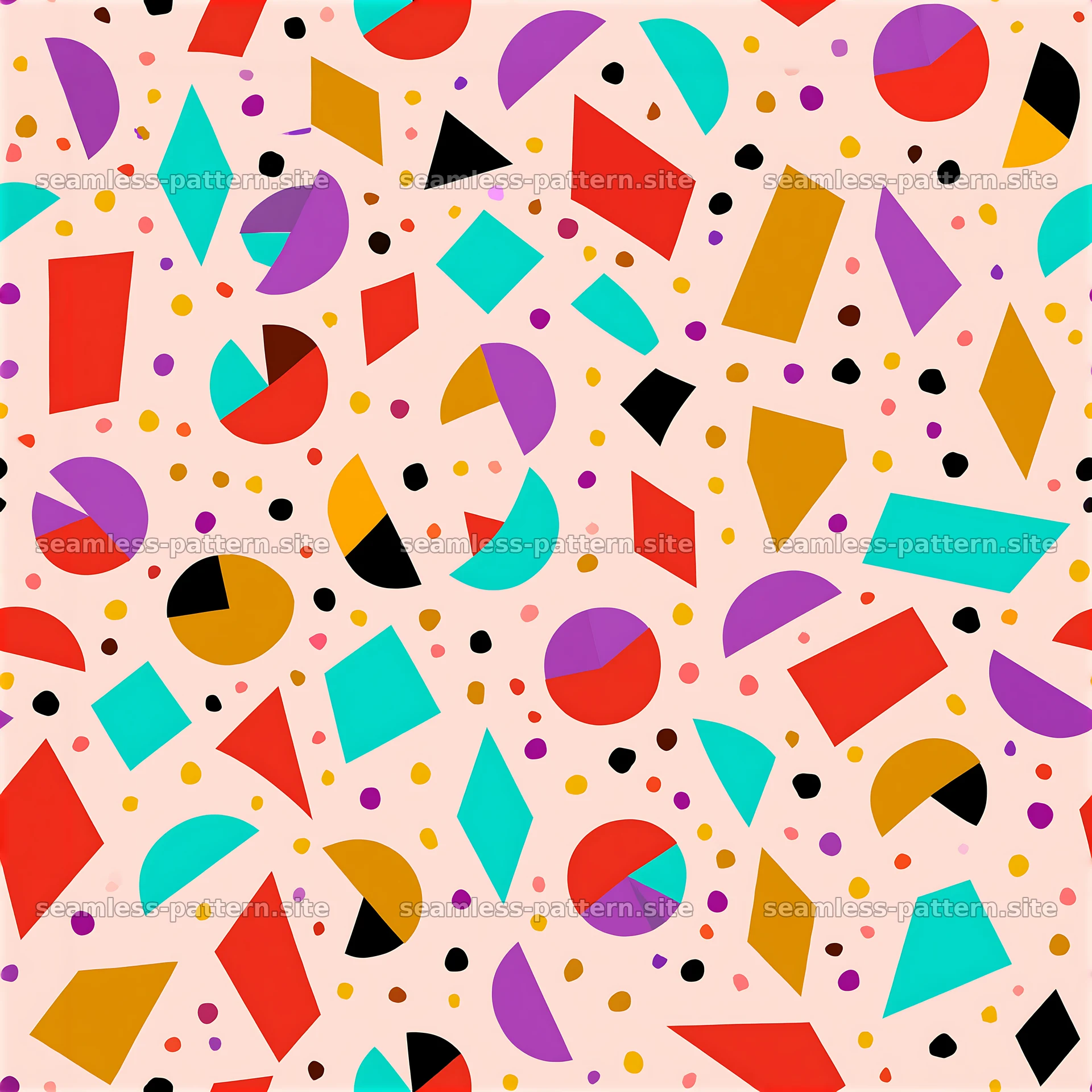 Colorful Abstract Geometric Shapes Seamless Pattern — seamless tileable pattern at 8192x8192