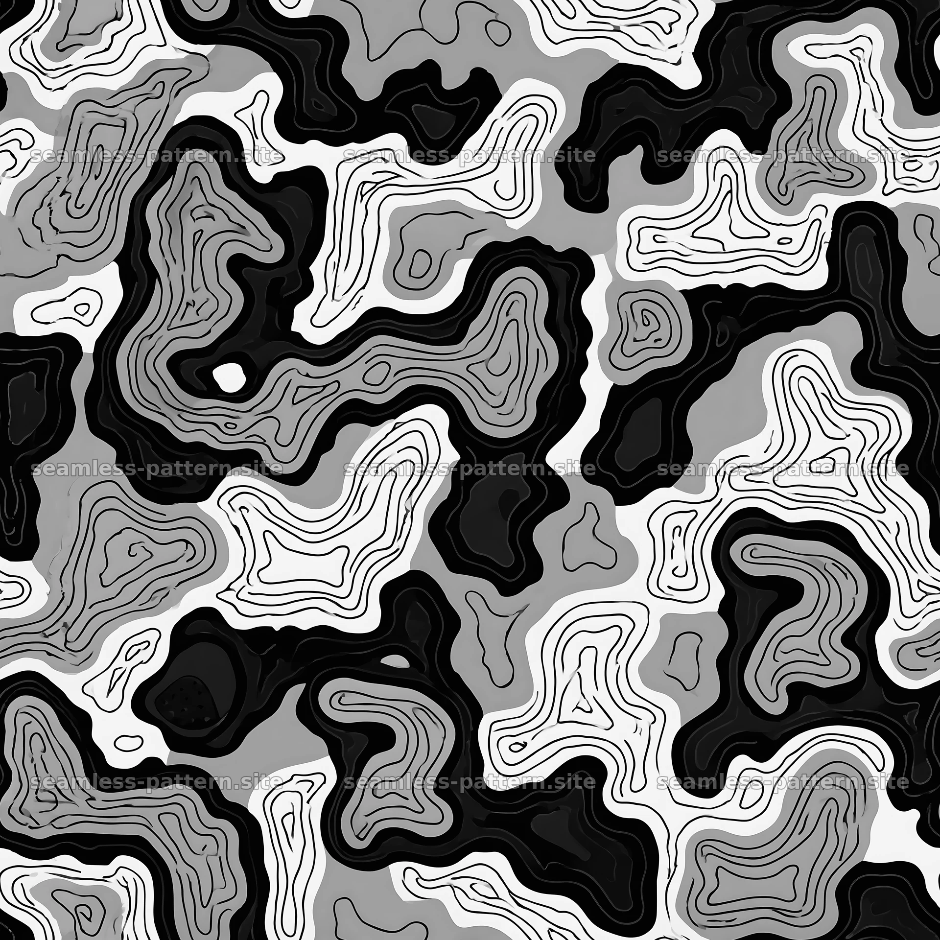 Seamless streetwear camouflage pattern in black and white — seamless tileable pattern