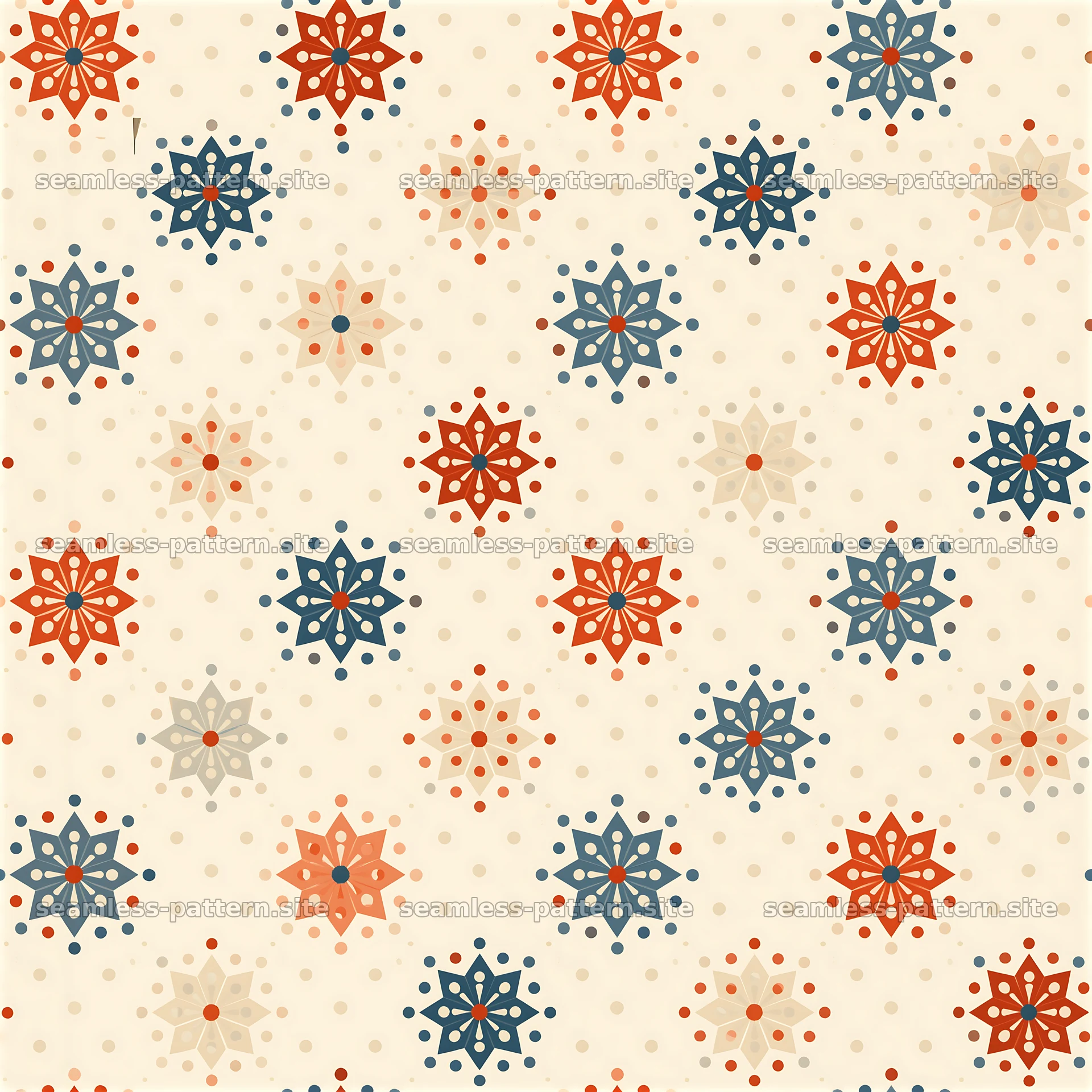 Festive geometric snowflake seamless pattern — seamless tileable pattern at 8192x8192