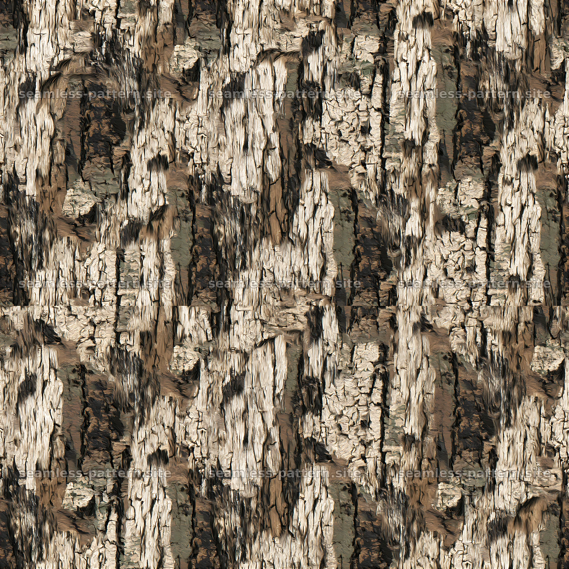 Bark Texture Camouflage Seamless Pattern — seamless tileable pattern at 8192x8192