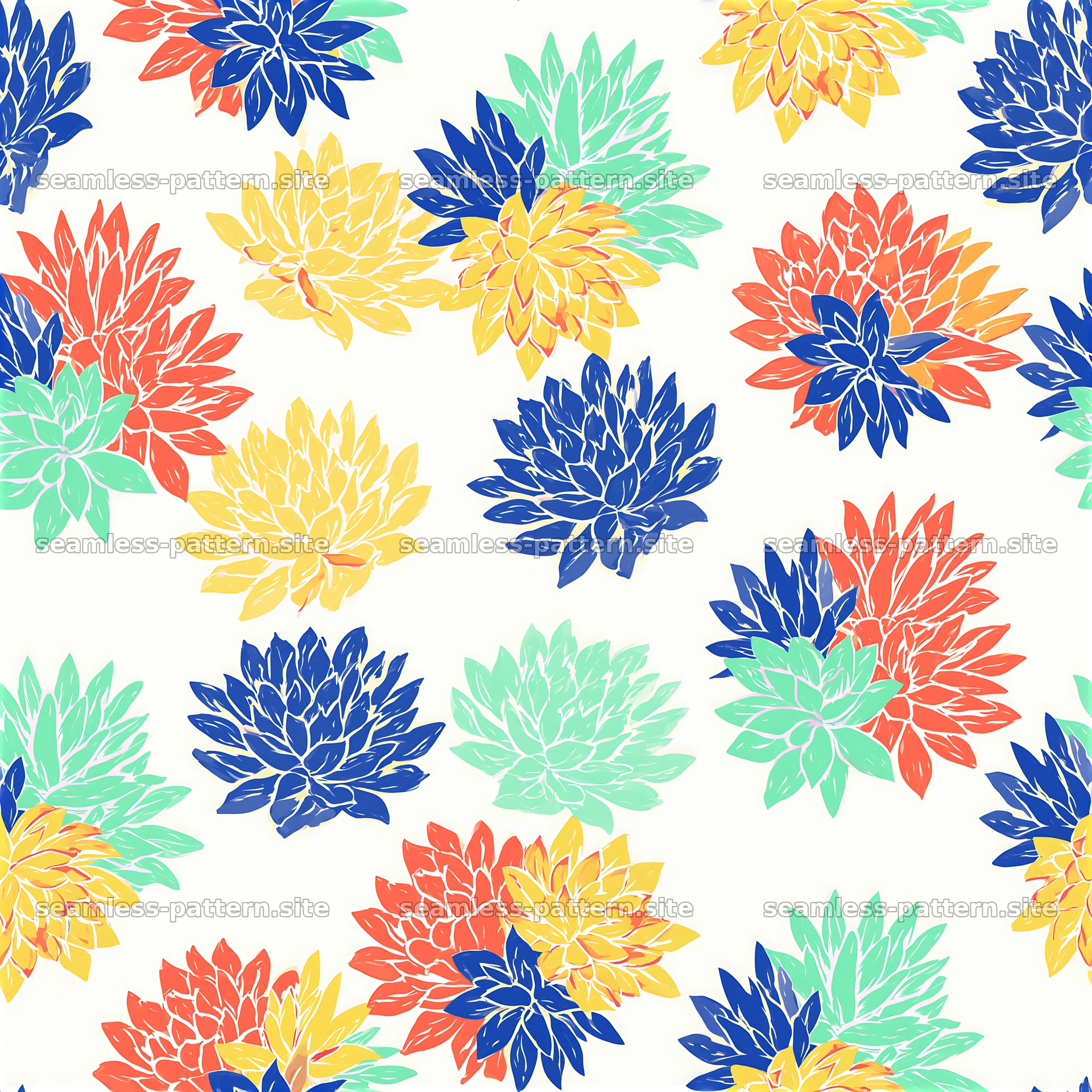 Bright succulent plants repeat pattern seamless pattern design — seamless tileable pattern at 8192x8192