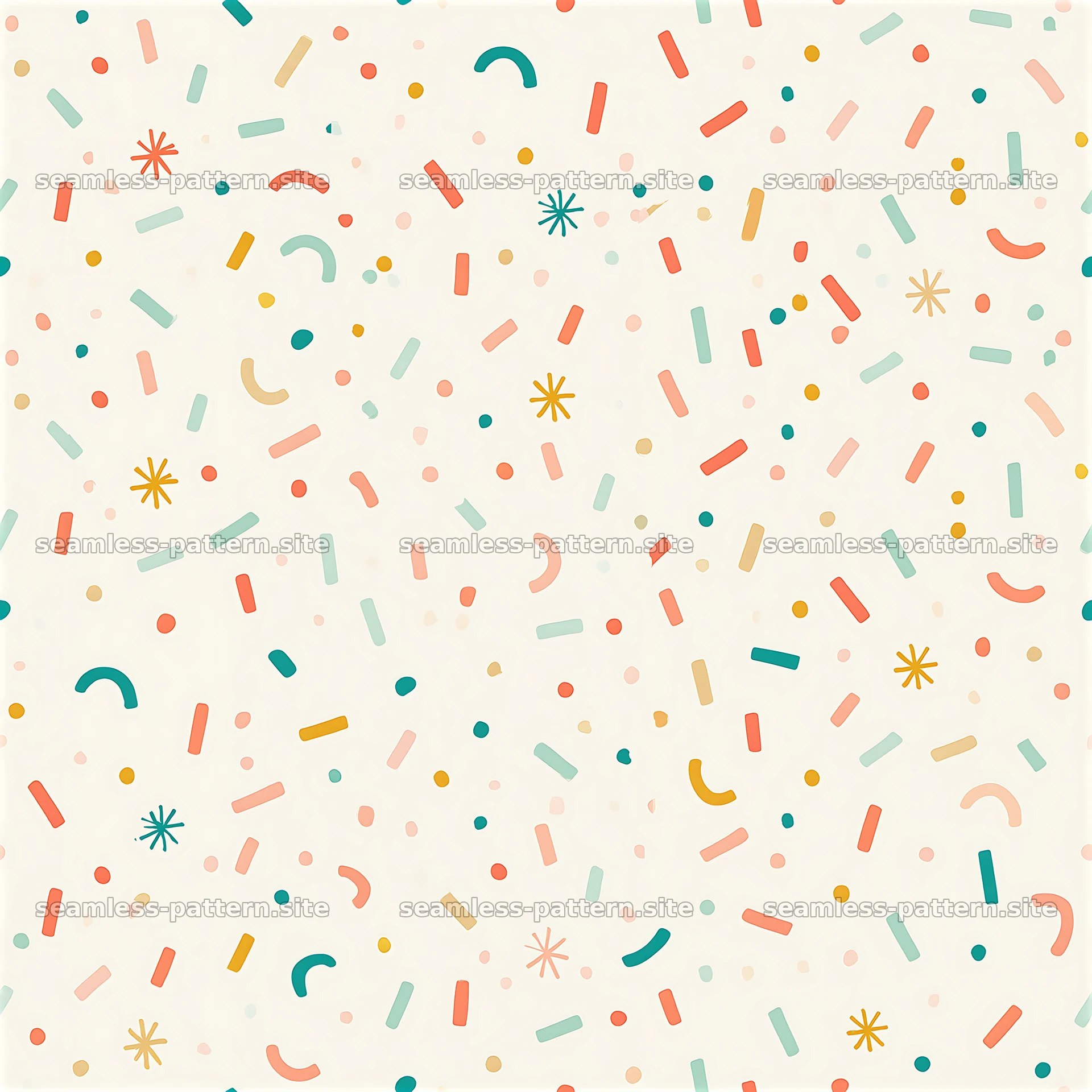 Colorful Birthday Sprinkles Seamless Pattern — seamless tileable pattern at 8192x8192