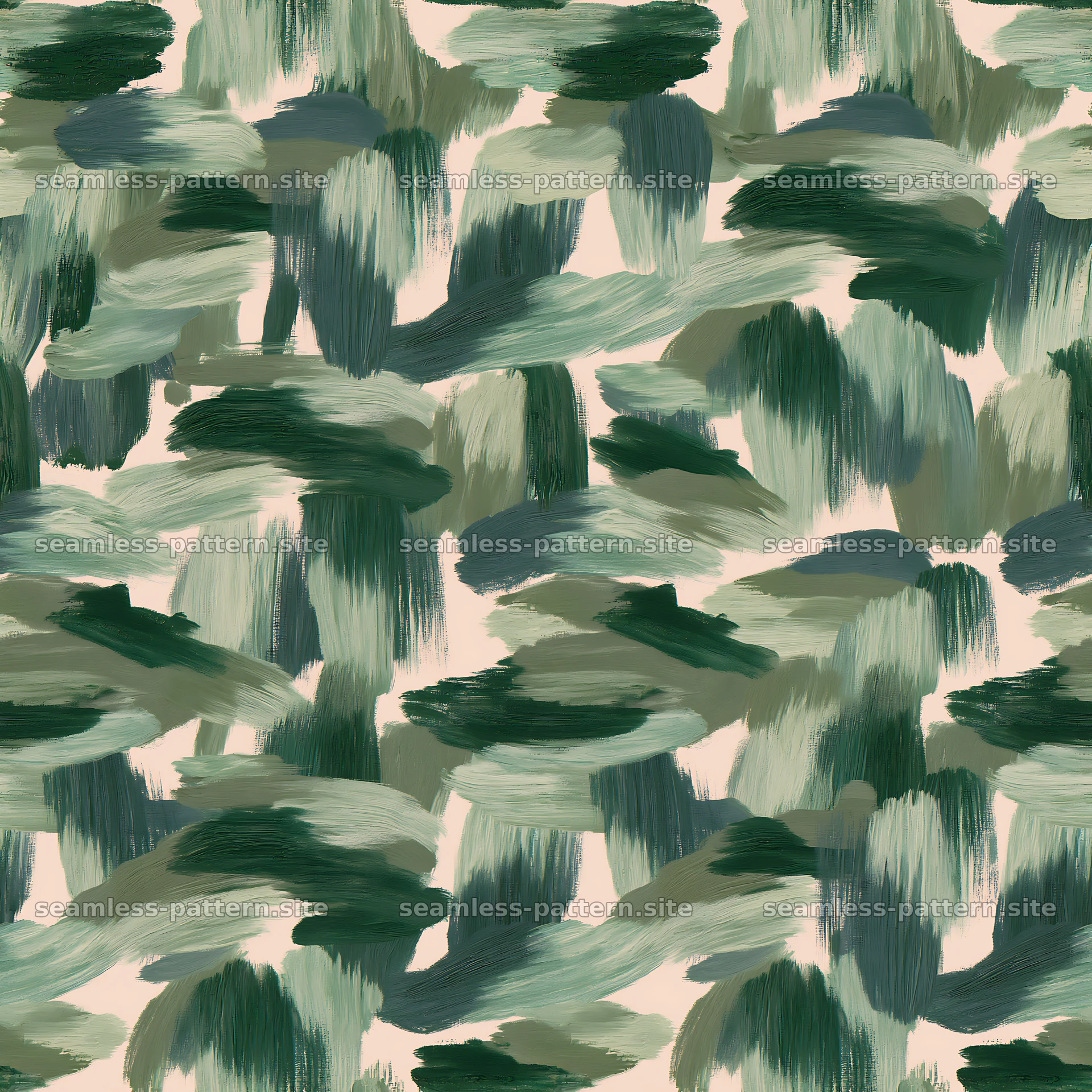 Seamless green camouflage brushstroke pattern for textile design — seamless tileable pattern