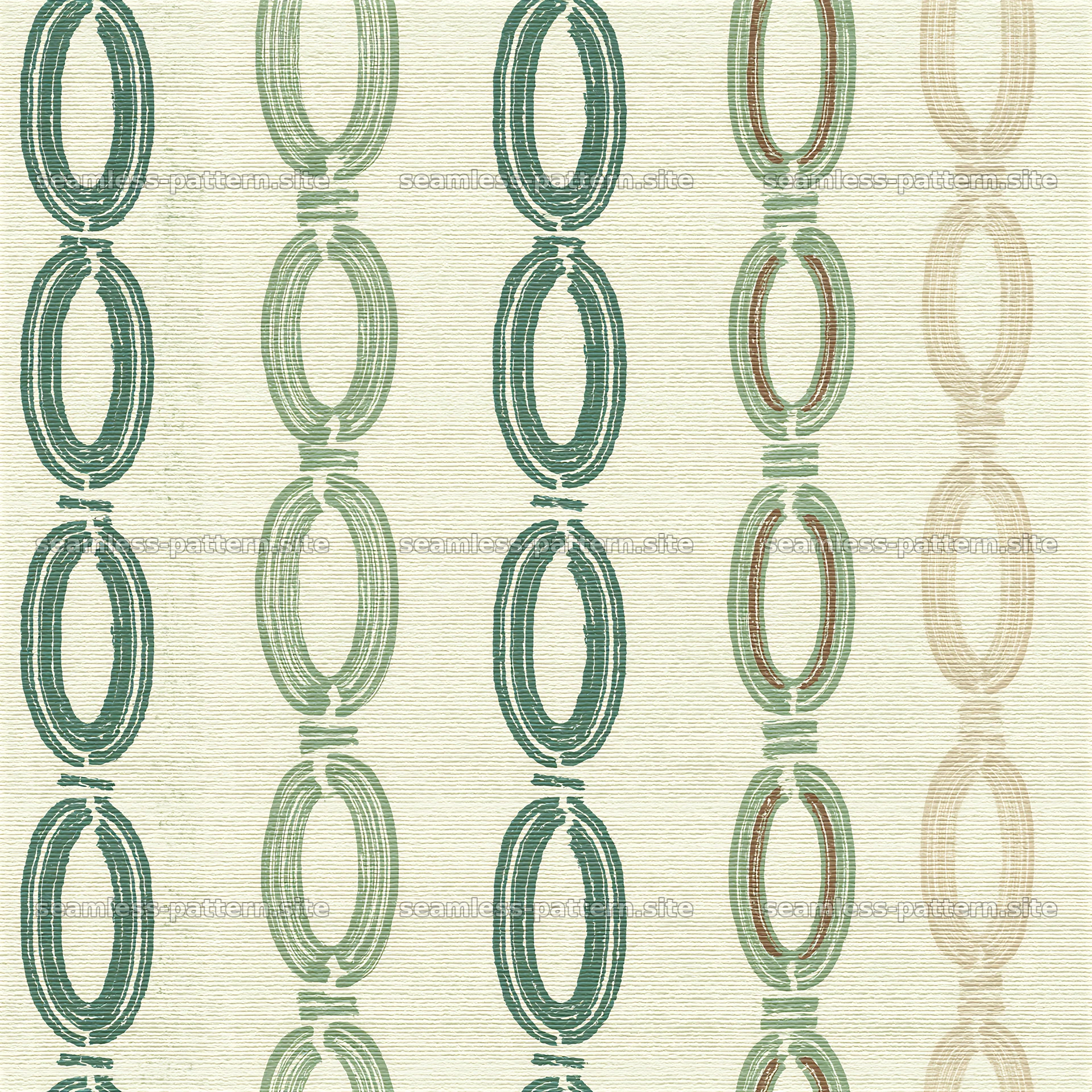 Funky stripe design with hand-drawn overlapping circles in green — seamless tileable pattern at 8192x8192