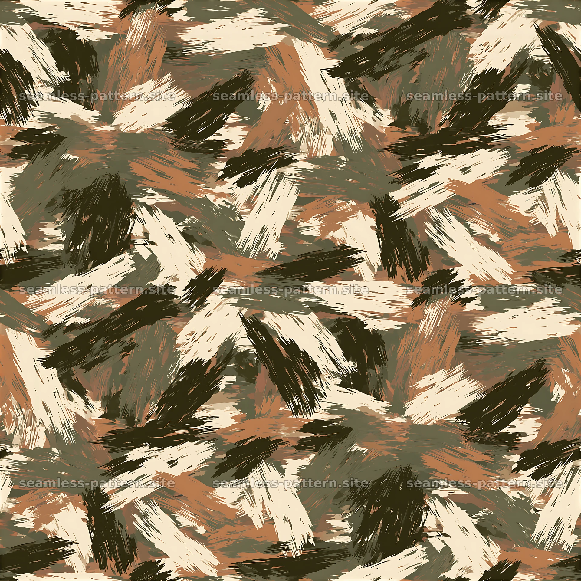 Textured seamless pattern of brushstrokes in earthy colors — seamless tileable pattern at 8192x8192