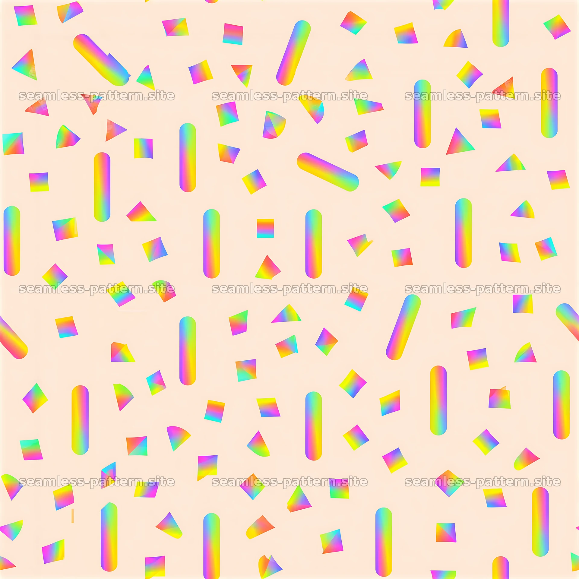 Rainbow Geometric Repeat Pattern with Colorful Abstract Shapes — seamless tileable pattern at 8192x8192