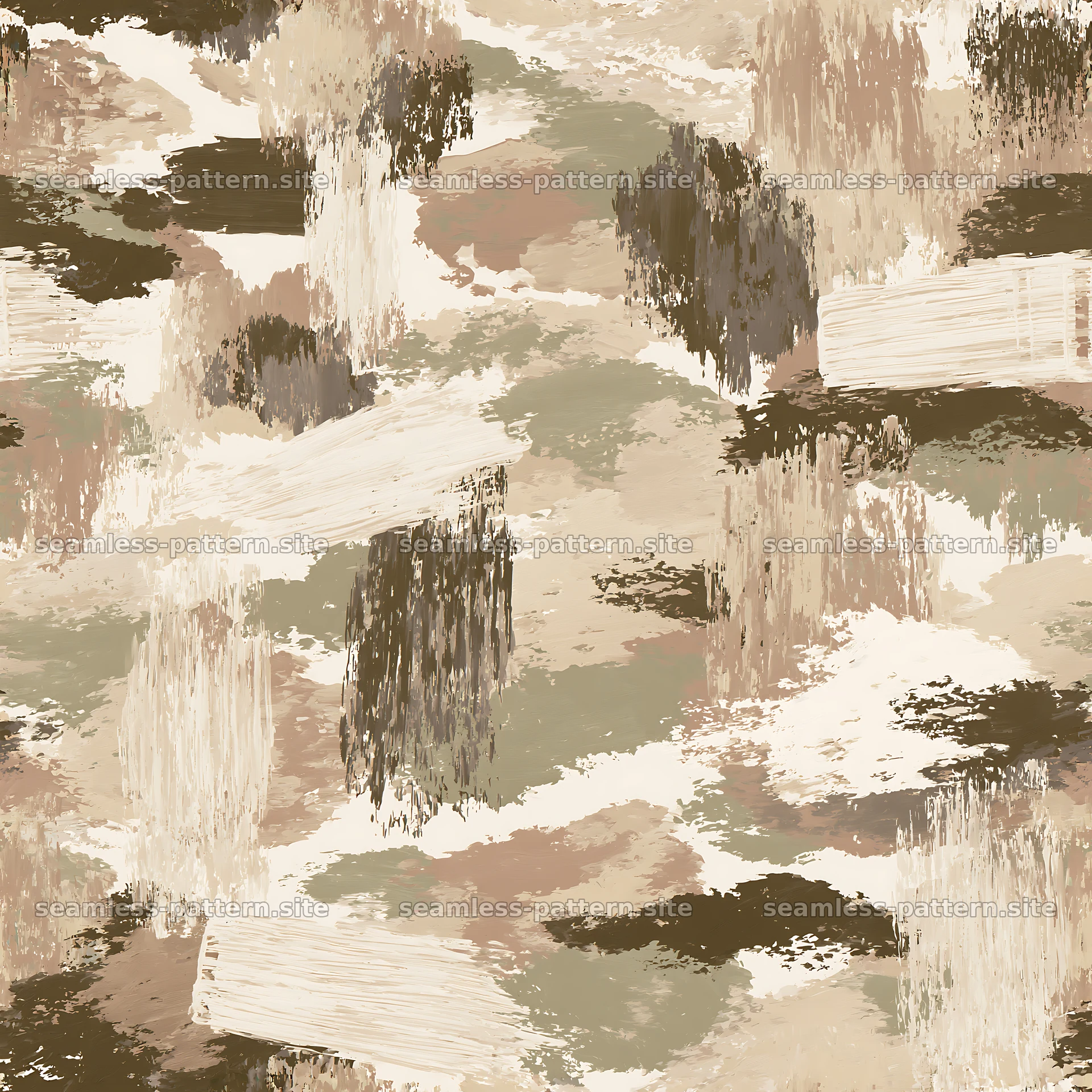 Seamless beige camouflage brushstroke pattern — seamless tileable pattern