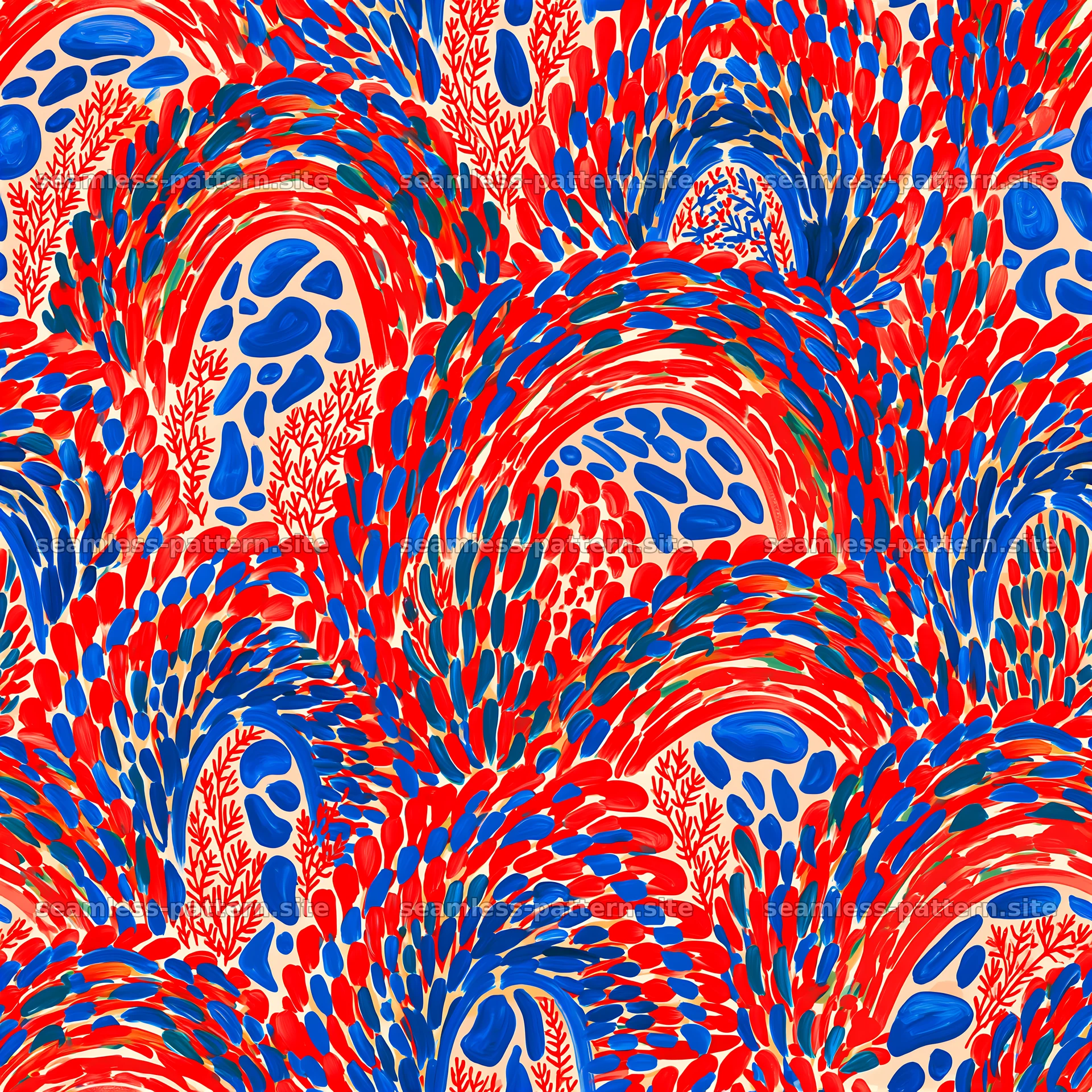 Colorful Boho Paisley and Botanical Seamless Pattern — seamless tileable pattern at 8192x8192