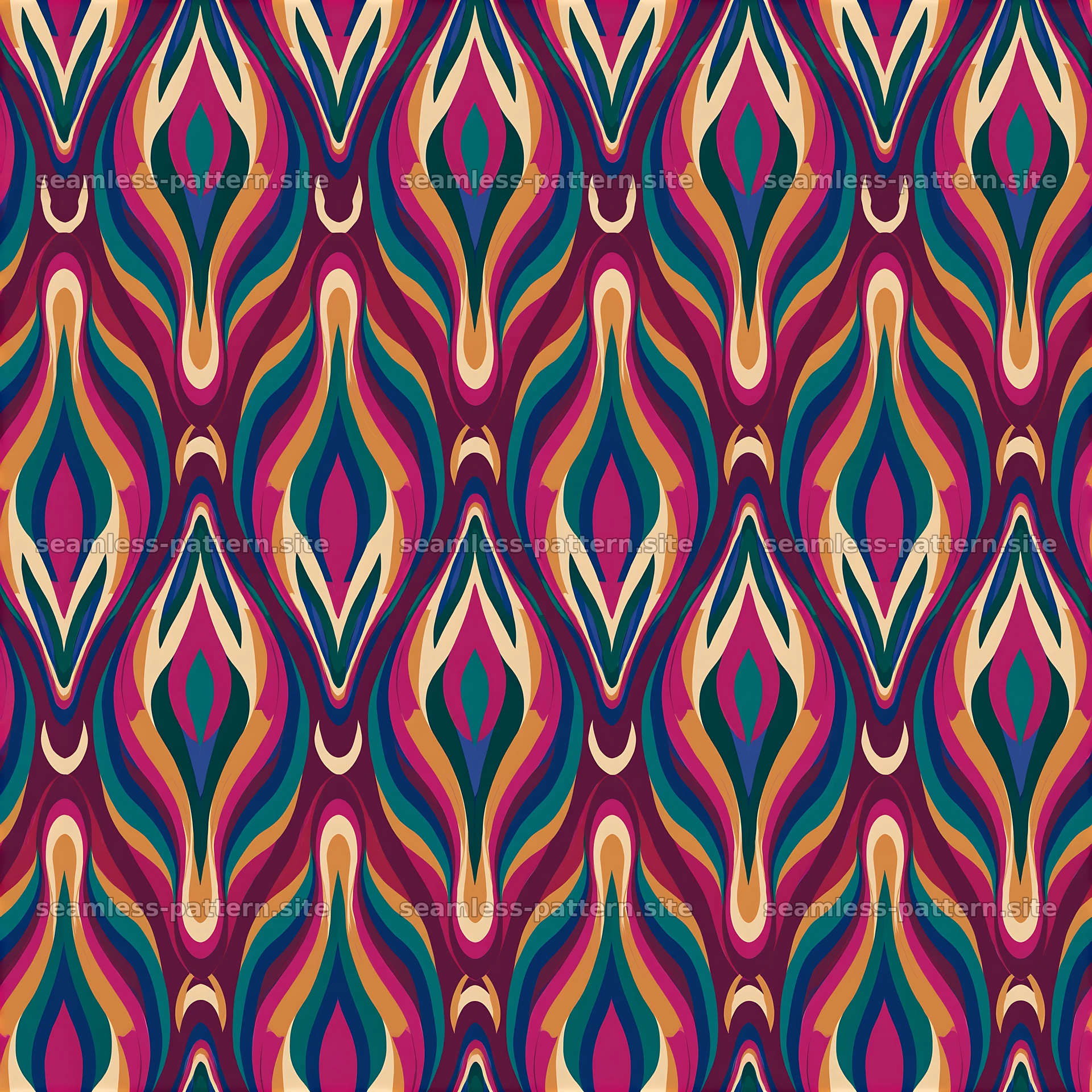 Colorful Psychedelic Geometric Seamless Pattern — seamless tileable pattern at 8192x8192