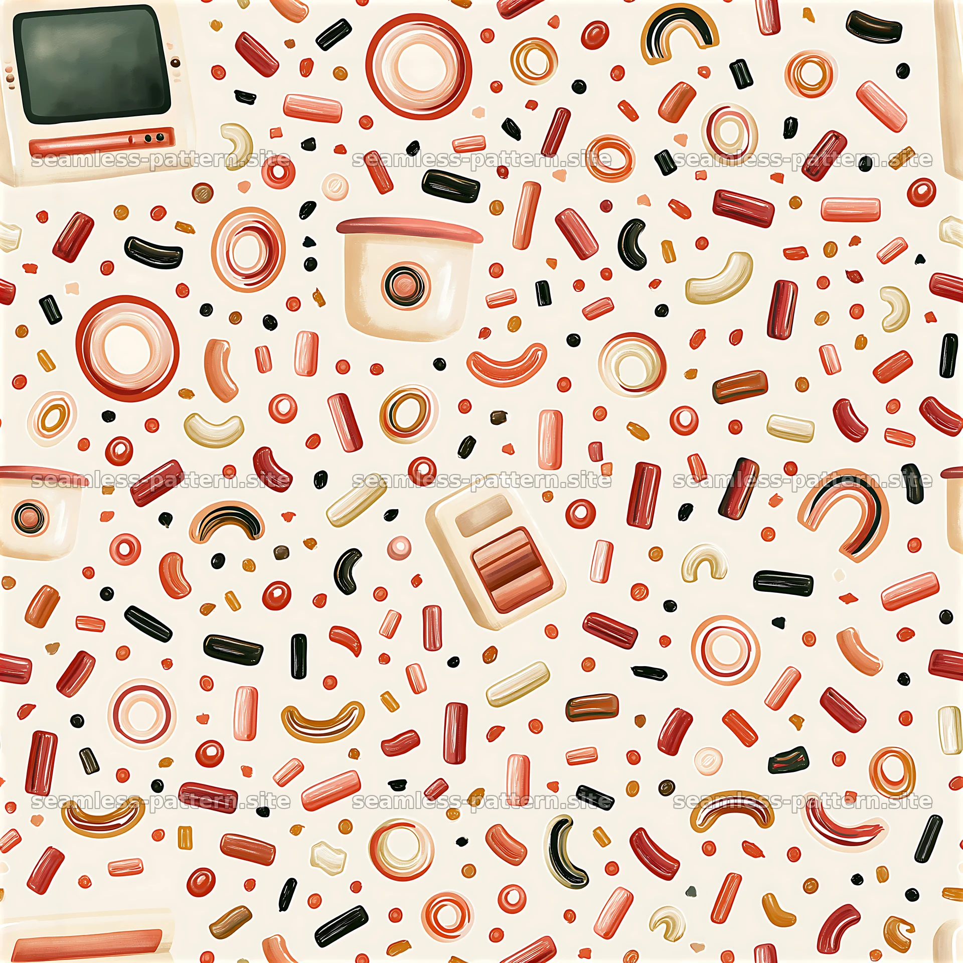 Colorful confetti seamless pattern for kids — seamless tileable pattern at 8192x8192