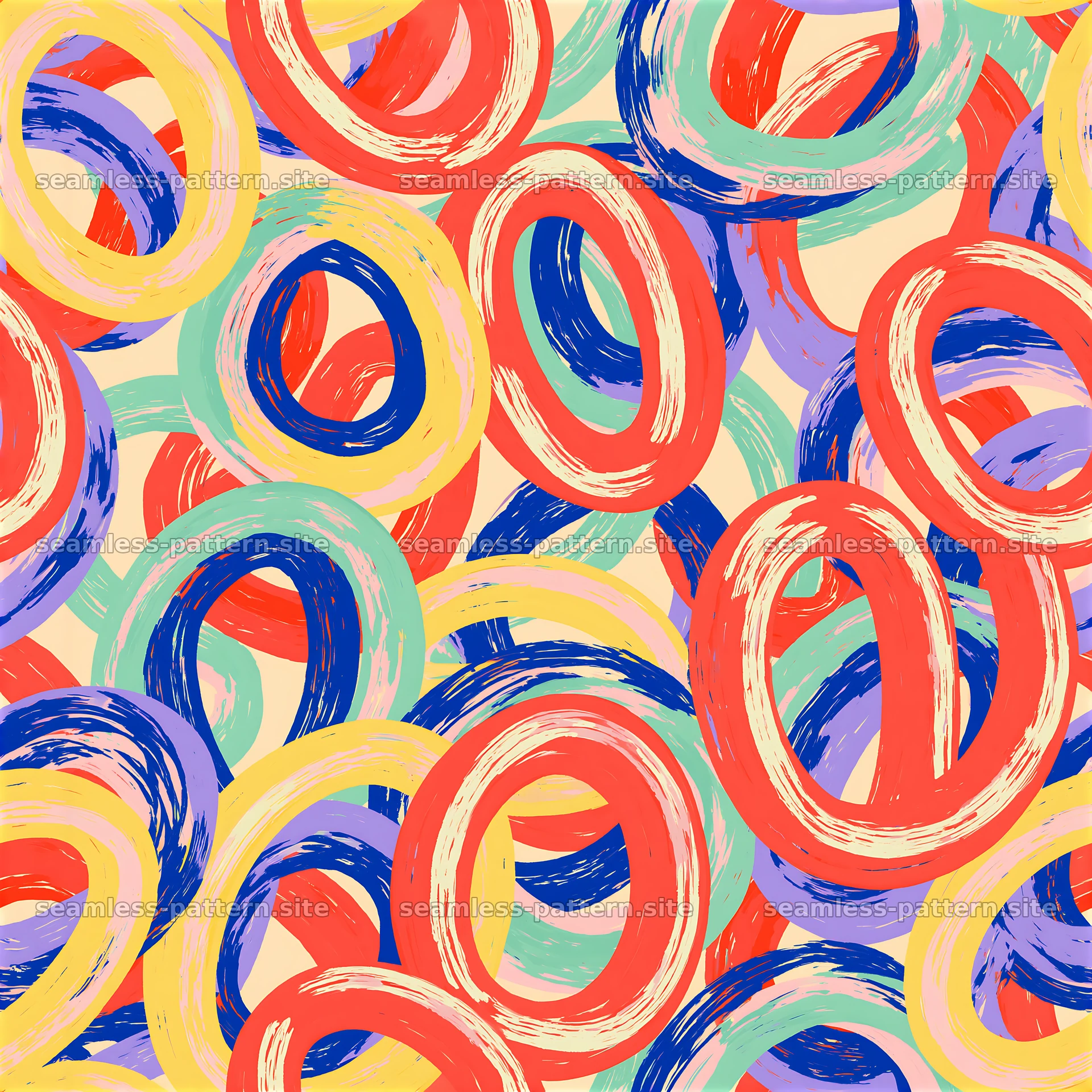 Bright Brushstroke Loops Seamless Pattern — seamless tileable pattern at 8192x8192
