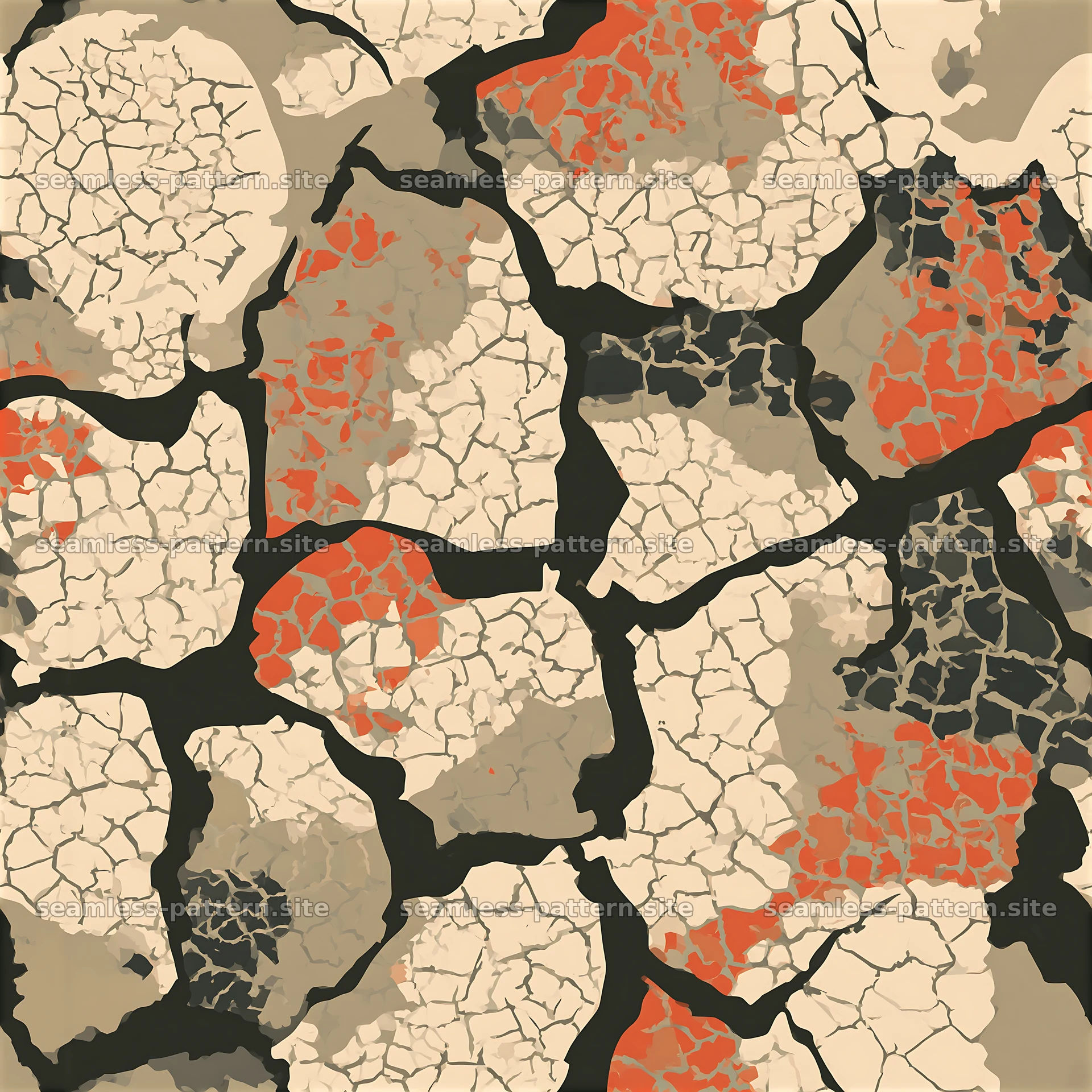 Cracked earth seamless pattern with neutral and earthy tones — seamless tileable pattern at 8192x8192