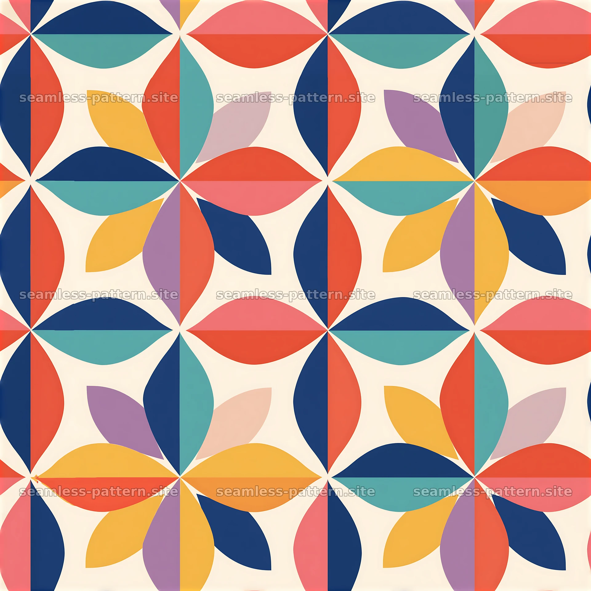 Colorful Geometric Petals Seamless Pattern — seamless tileable pattern at 8192x8192