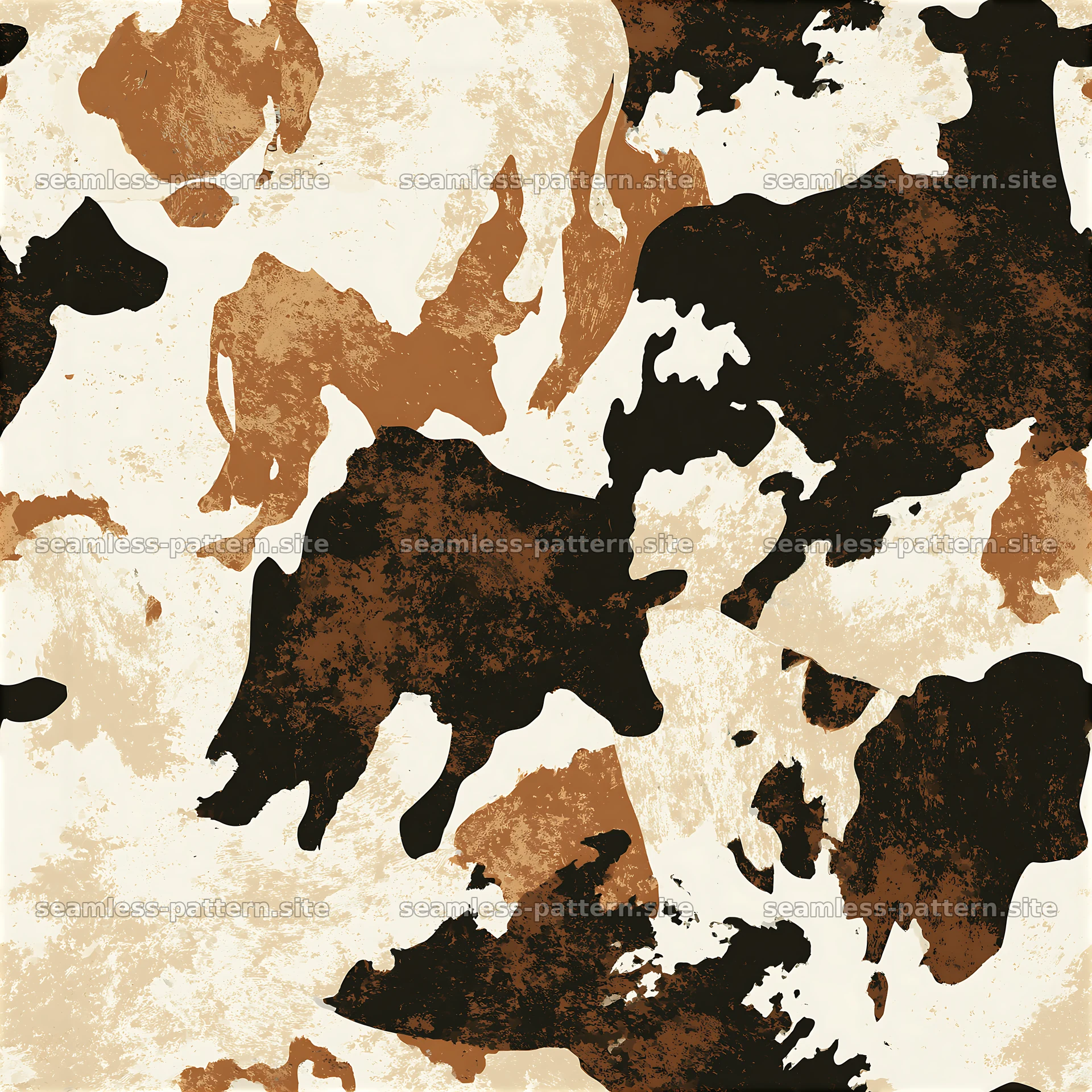 Seamless creamy cowhide repeat pattern in earthy tones — seamless tileable pattern at 8192x8192