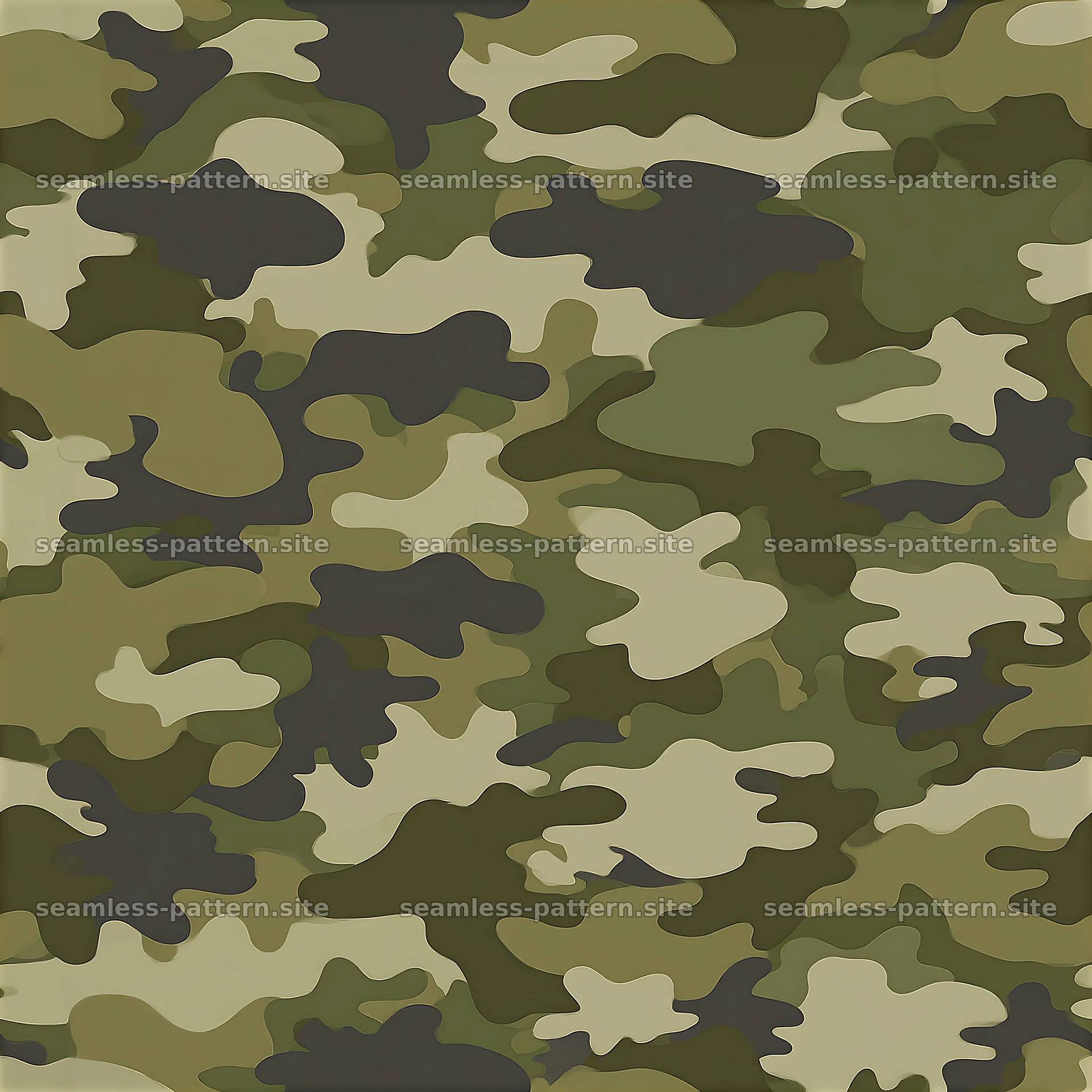 Military camouflage seamless pattern in green and beige colors — seamless tileable pattern at 8192x8192