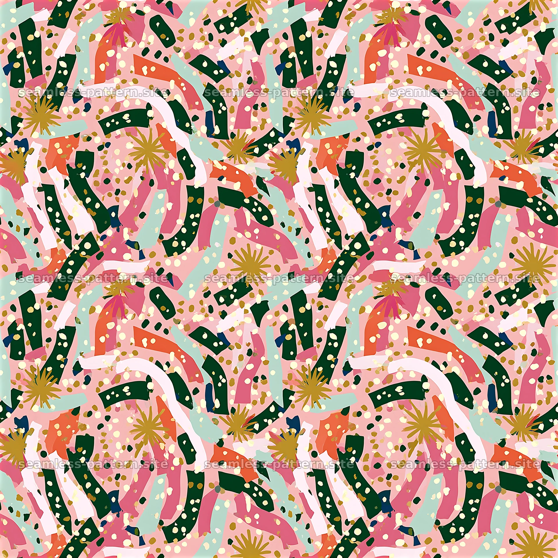 Colorful abstract seamless pattern with organic shapes and dots — seamless tileable pattern at 8192x8192