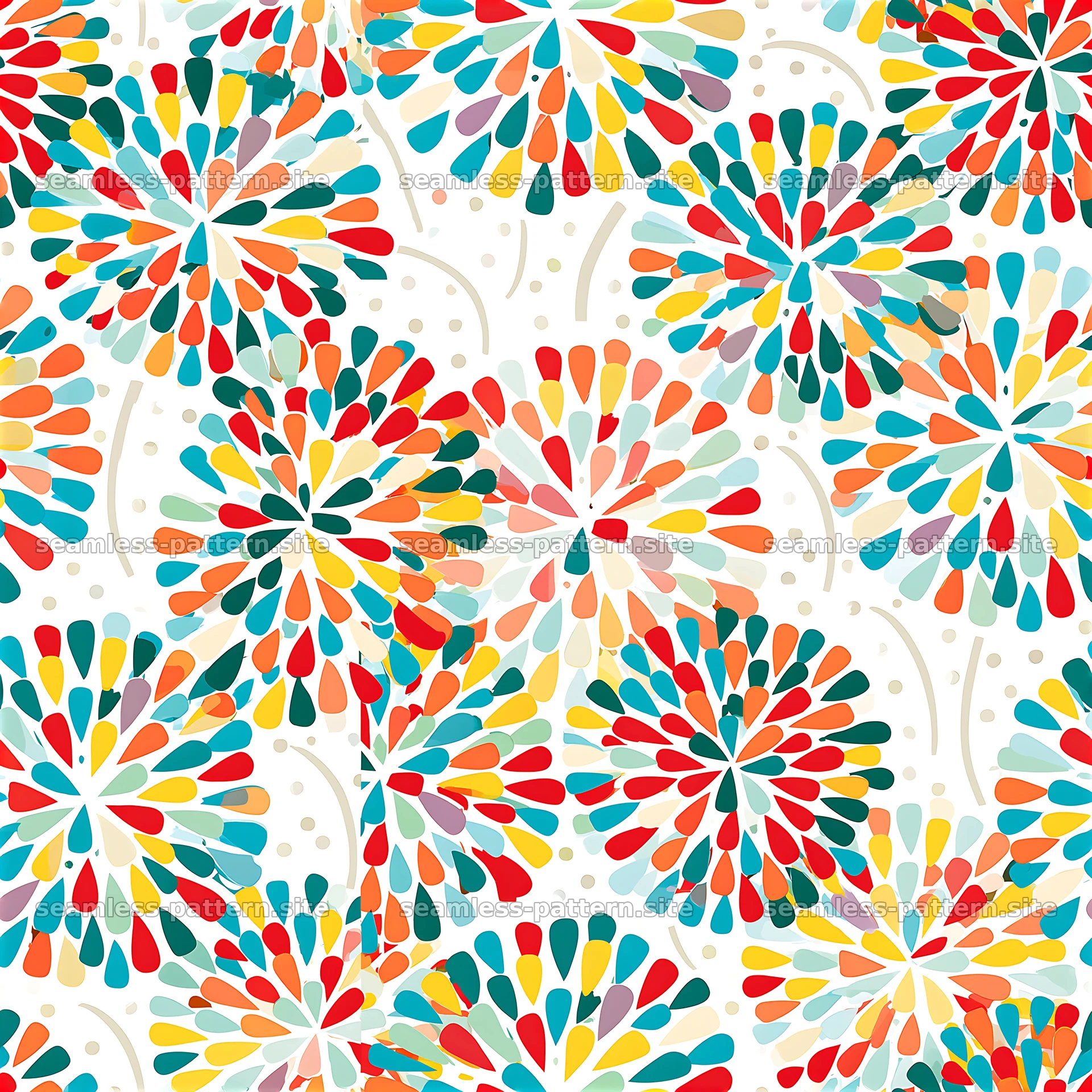 Colorful round patterns suitable for celebrations and events — seamless tileable pattern at 8192x8192