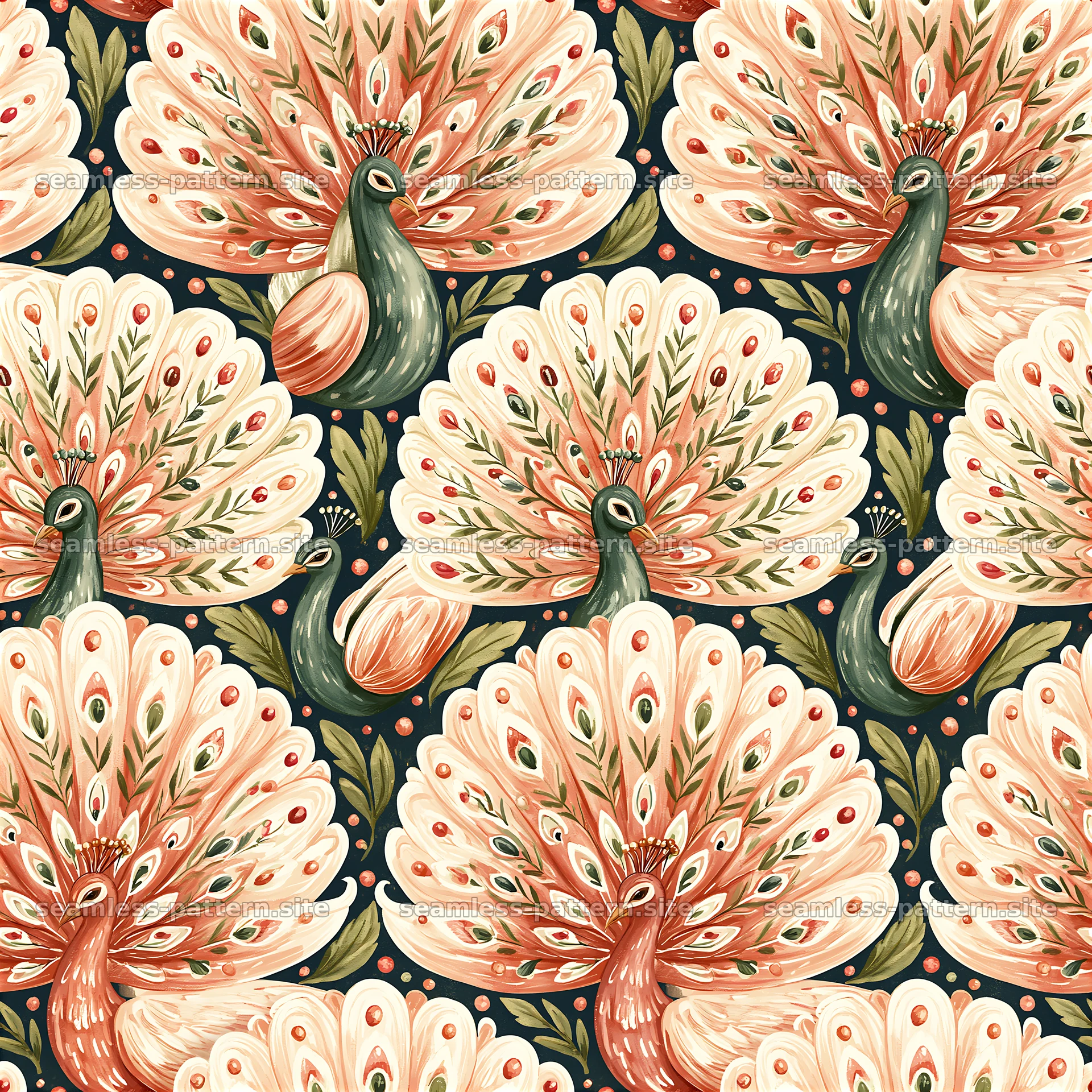 Colorful peacock feather seamless pattern for design projects — seamless tileable pattern at 8192x8192