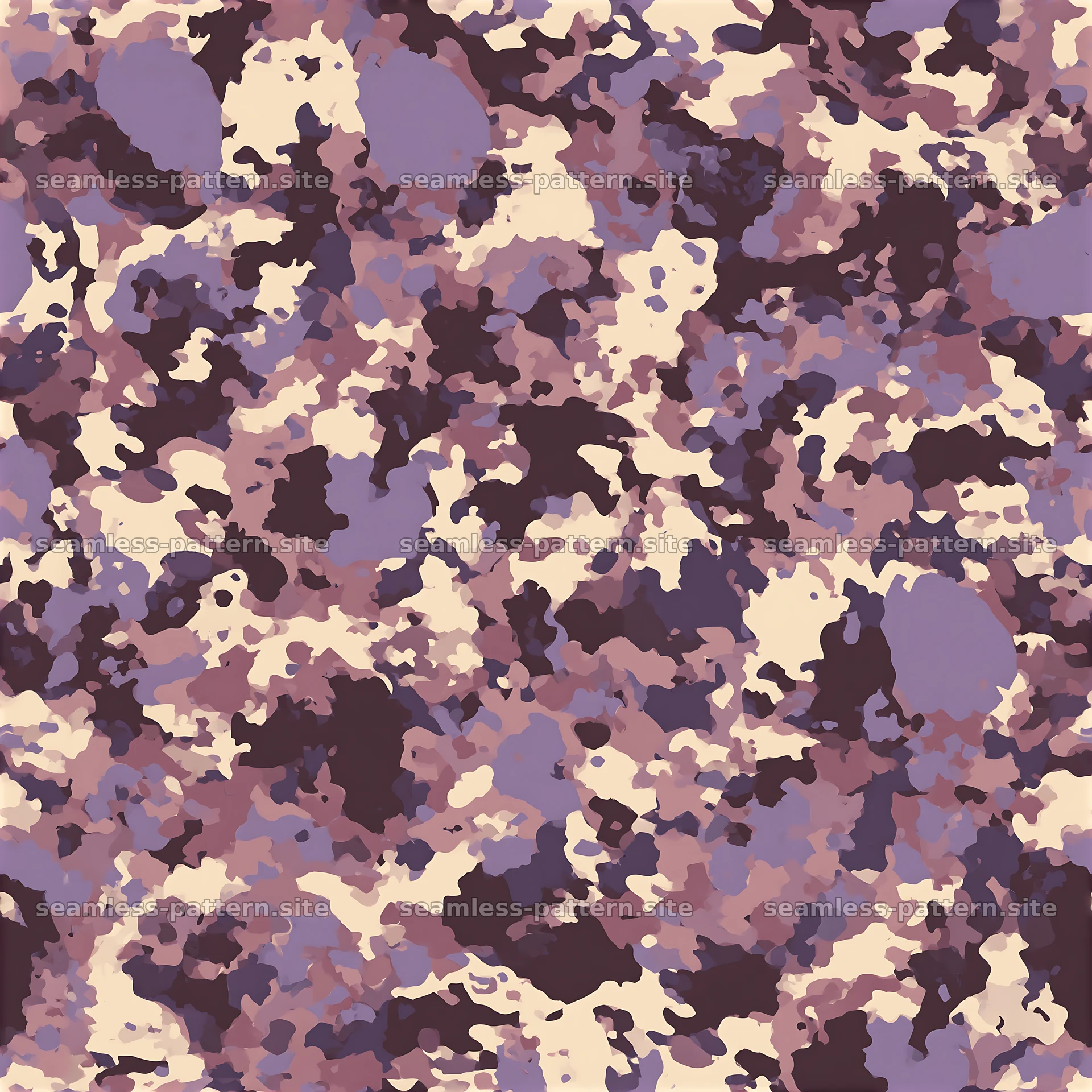 Purple desert camouflage repeat pattern with shades of purple and cream — seamless tileable pattern at 8192x8192