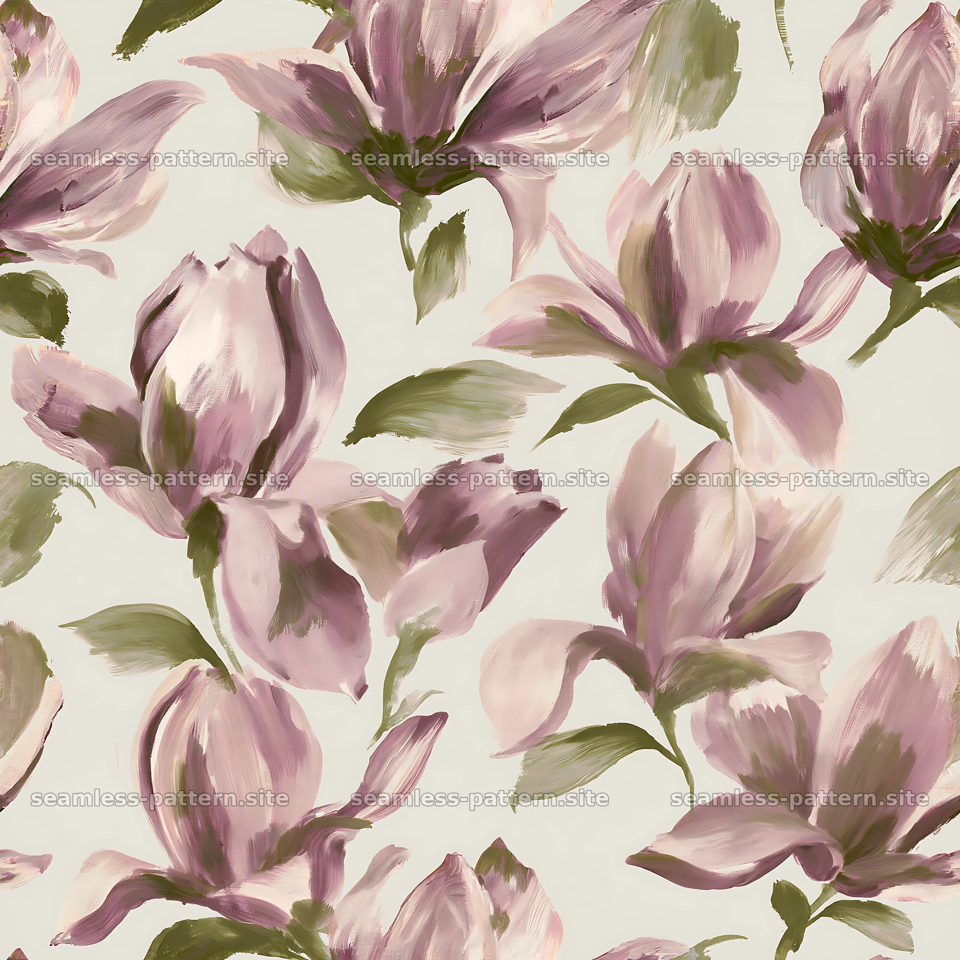 Modern flower brushstroke pattern for fabric and wallpaper — seamless tileable pattern