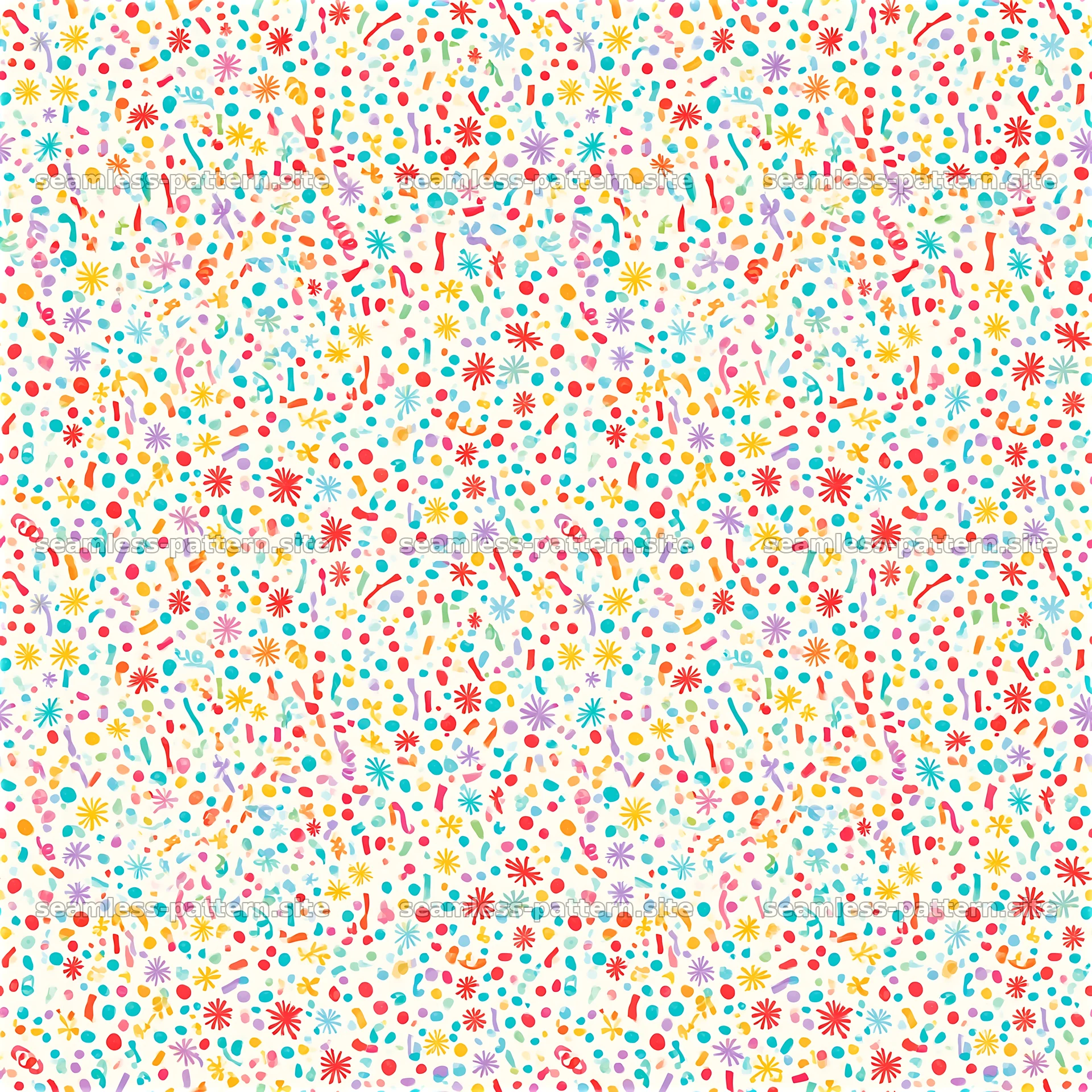 Colorful Birthday Confetti Seamless Pattern — seamless tileable pattern at 8192x8192