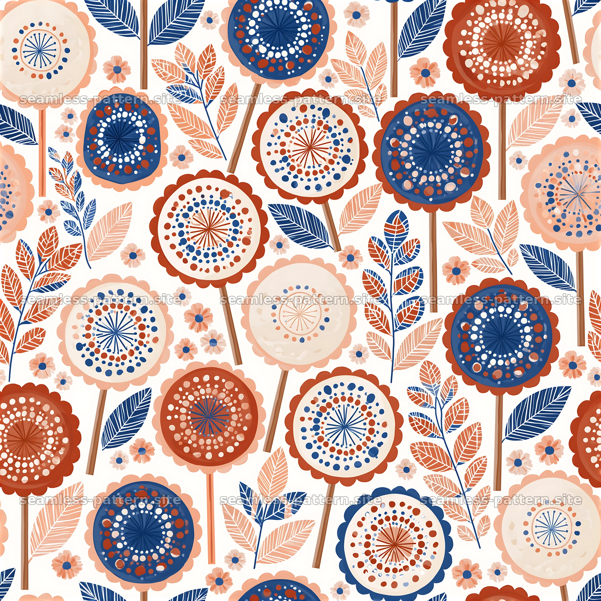 Birthday Lollipops Floral Seamless Pattern — seamless tileable pattern at 8192x8192