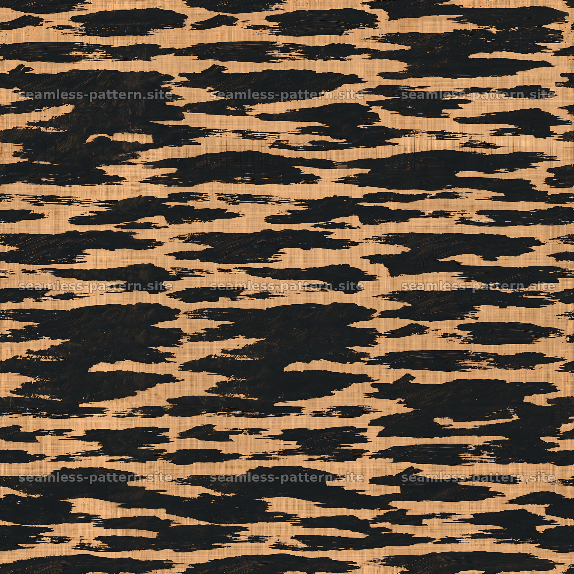 Seamless black camouflage brushstroke pattern — seamless tileable pattern