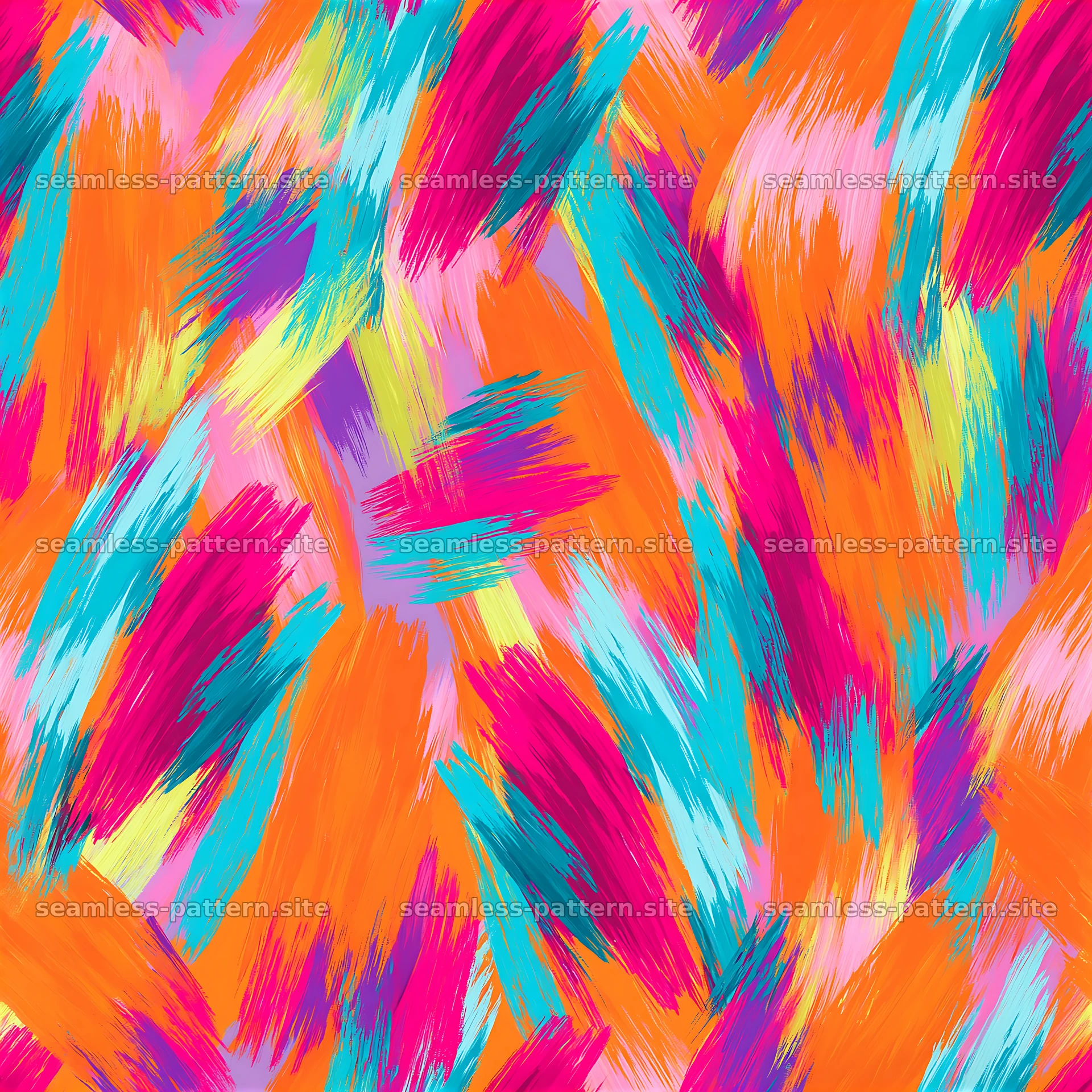 Bright loose paint strokes repeat pattern in vibrant colors — seamless tileable pattern at 8192x8192