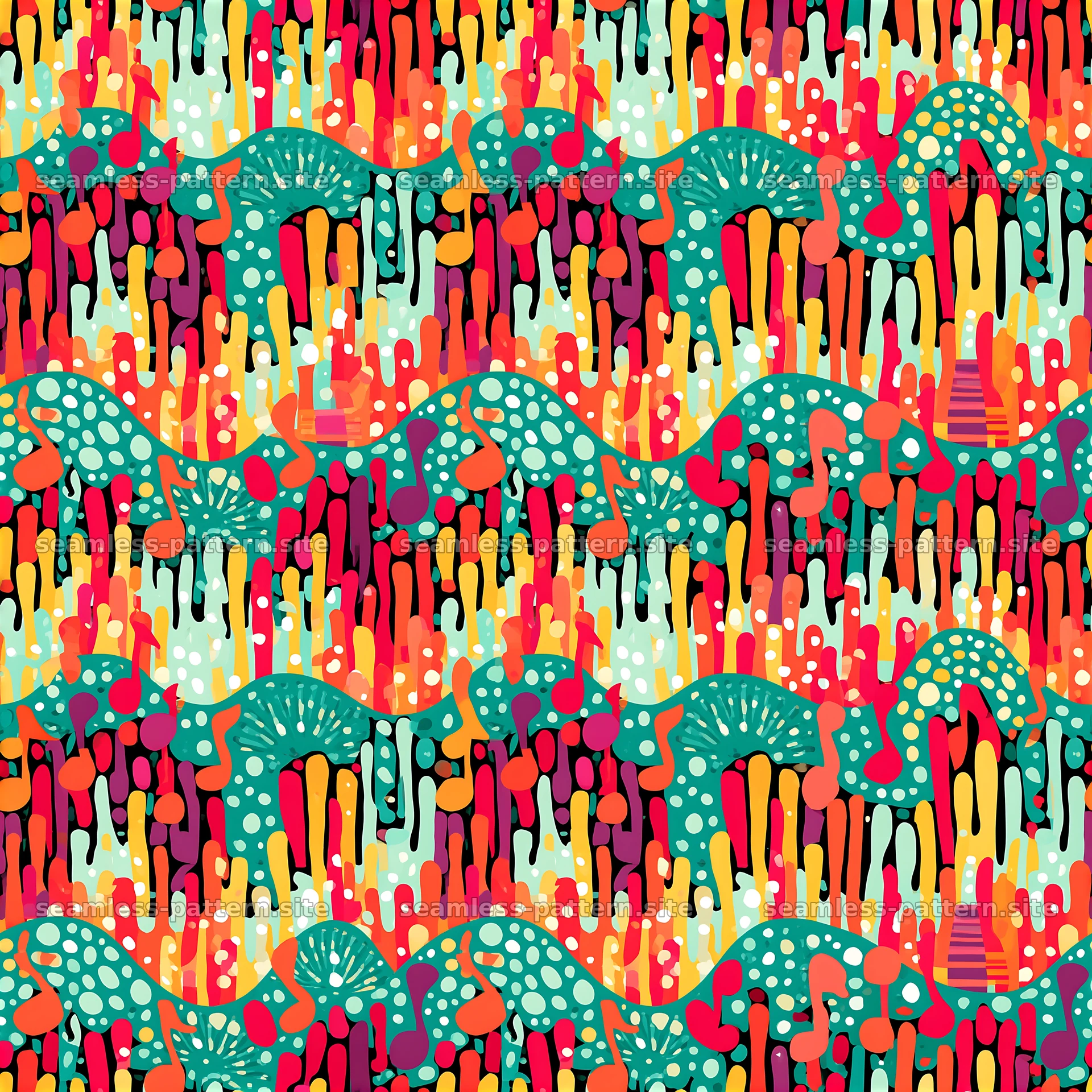 Colorful Abstract Musical Notes Seamless Pattern — seamless tileable pattern at 8192x8192