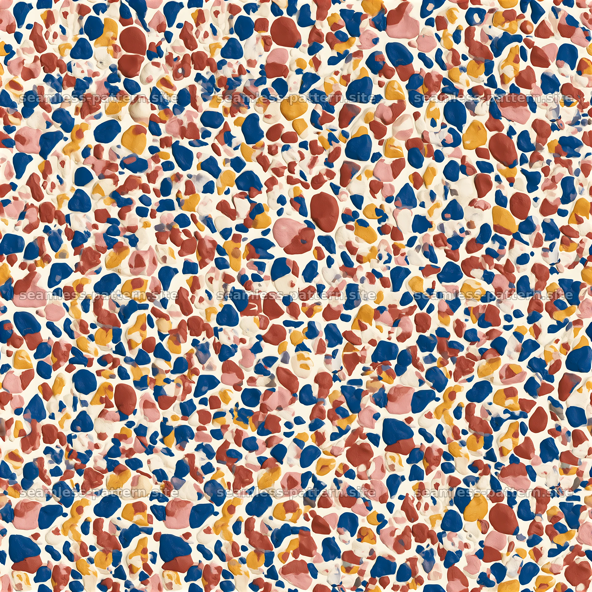 Colorful abstract seamless pattern with dots and shapes — seamless tileable pattern at 8192x8192