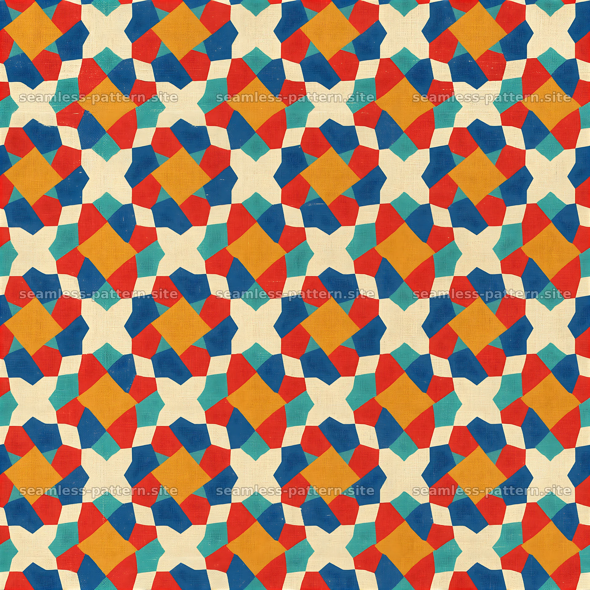 Colorful geometric seamless pattern with vibrant shapes and colors — seamless tileable pattern at 8192x8192