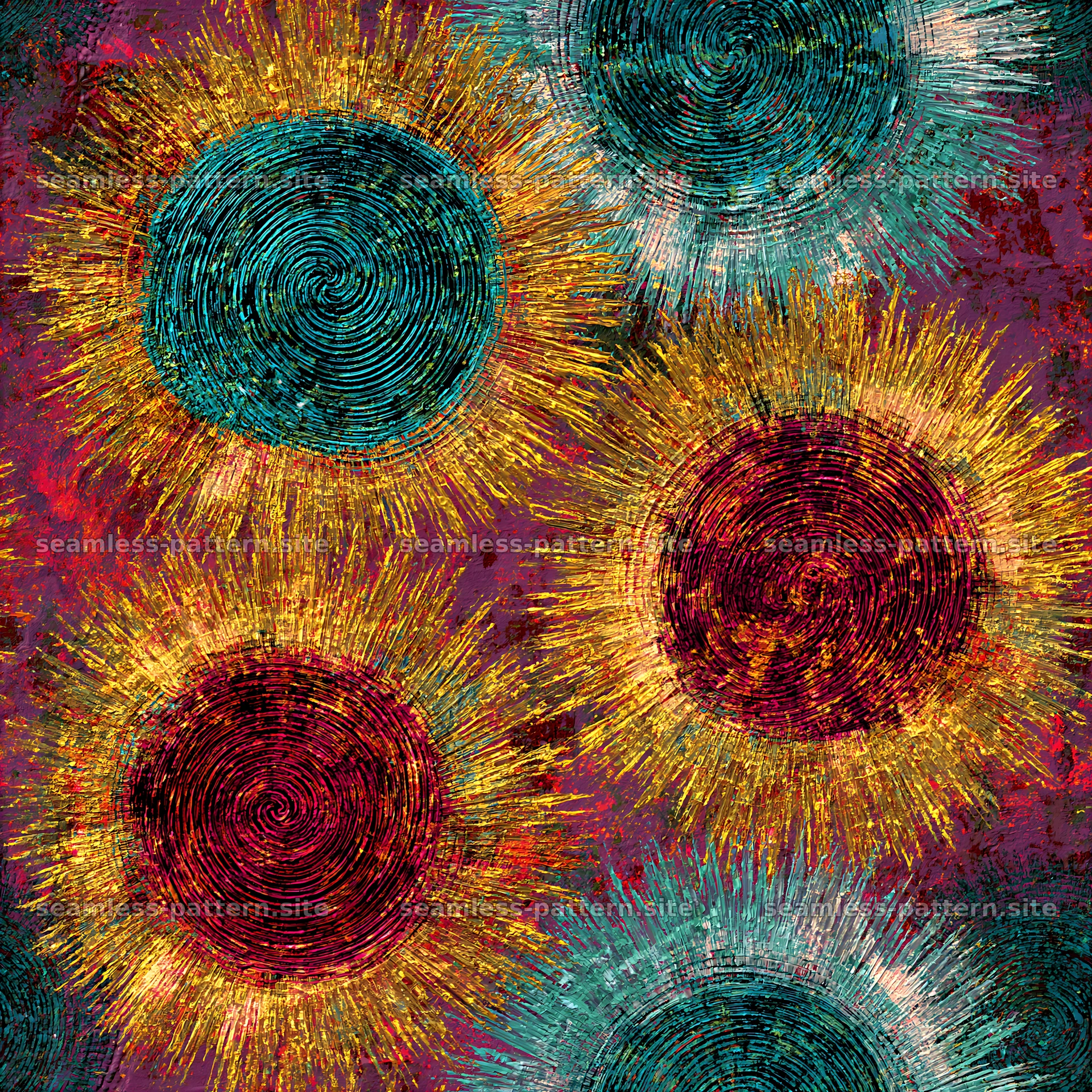 Funky Sun Motif Seamless Tileable Pattern — seamless tileable pattern at 8192x8192