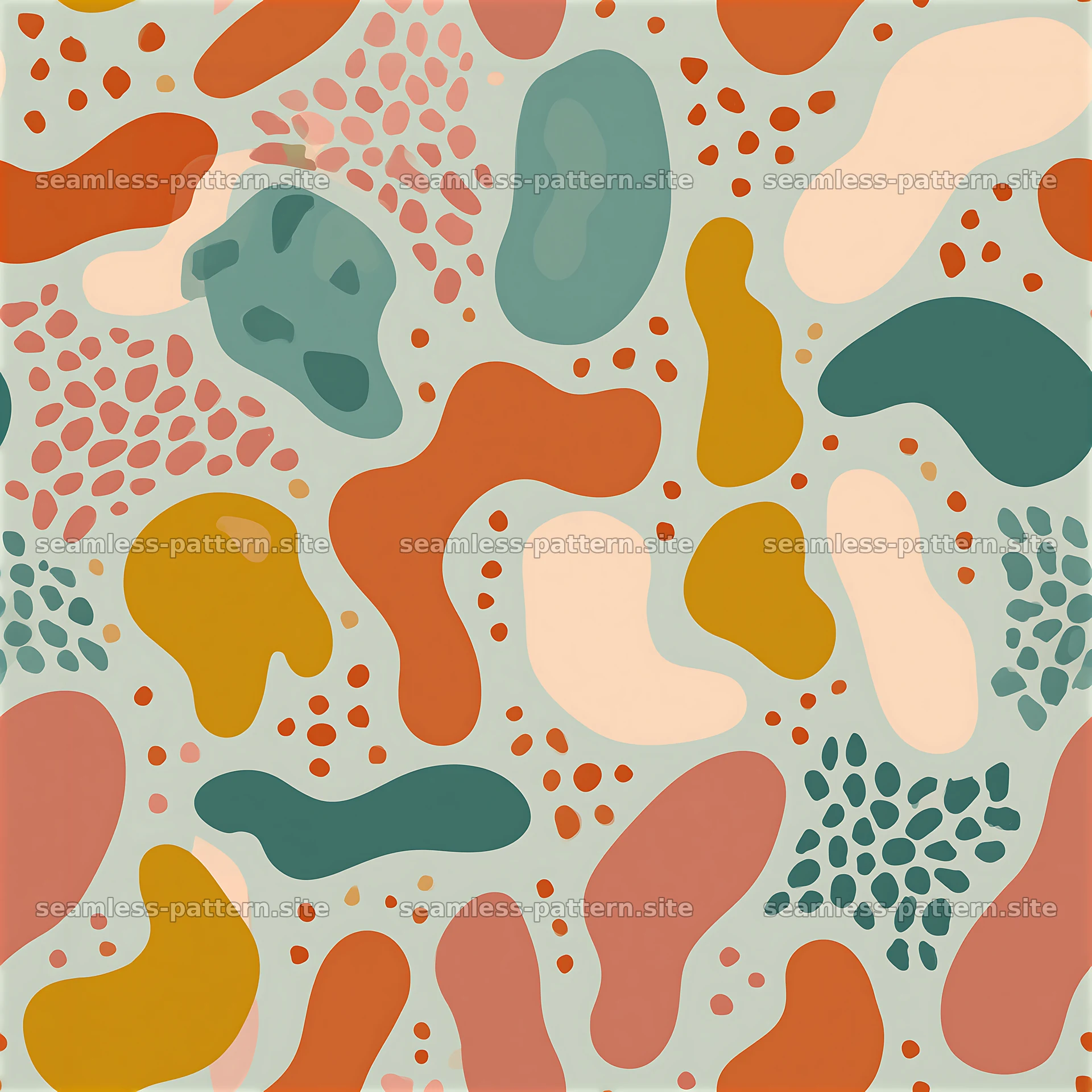 Colorful organic shapes seamless pattern for design projects — seamless tileable pattern at 8192x8192