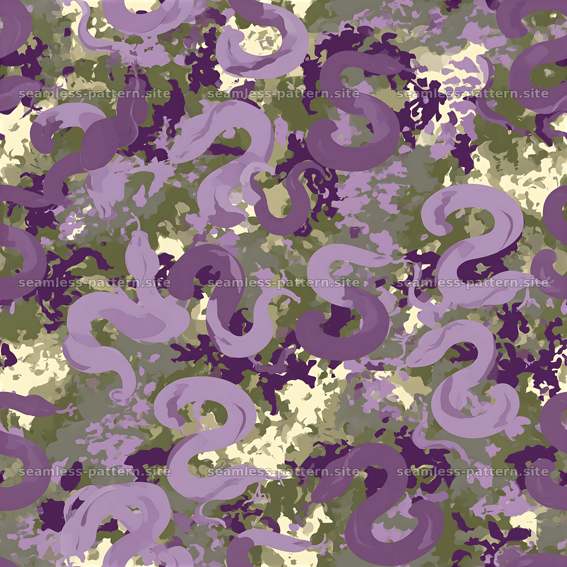 Purple Snake Camouflage Seamless Pattern — seamless tileable pattern at 8192x8192