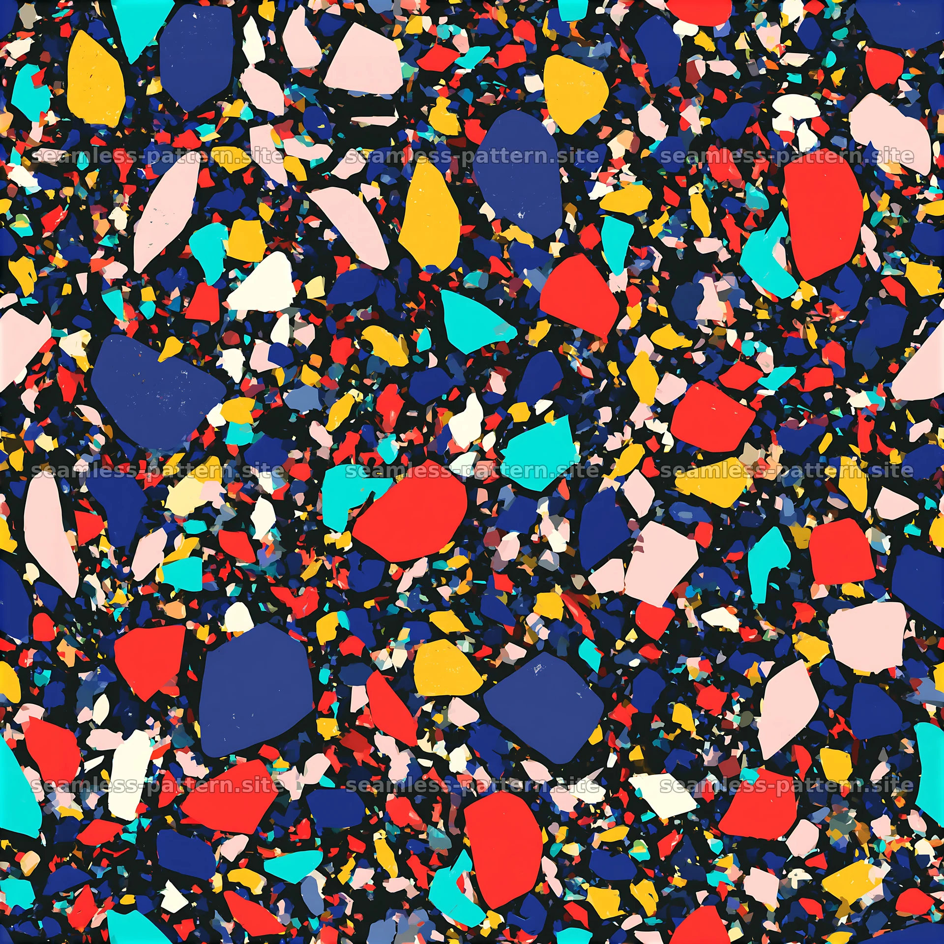 Colorful Terrazzo Seamless Pattern with Irregular Chips — seamless tileable pattern at 8192x8192