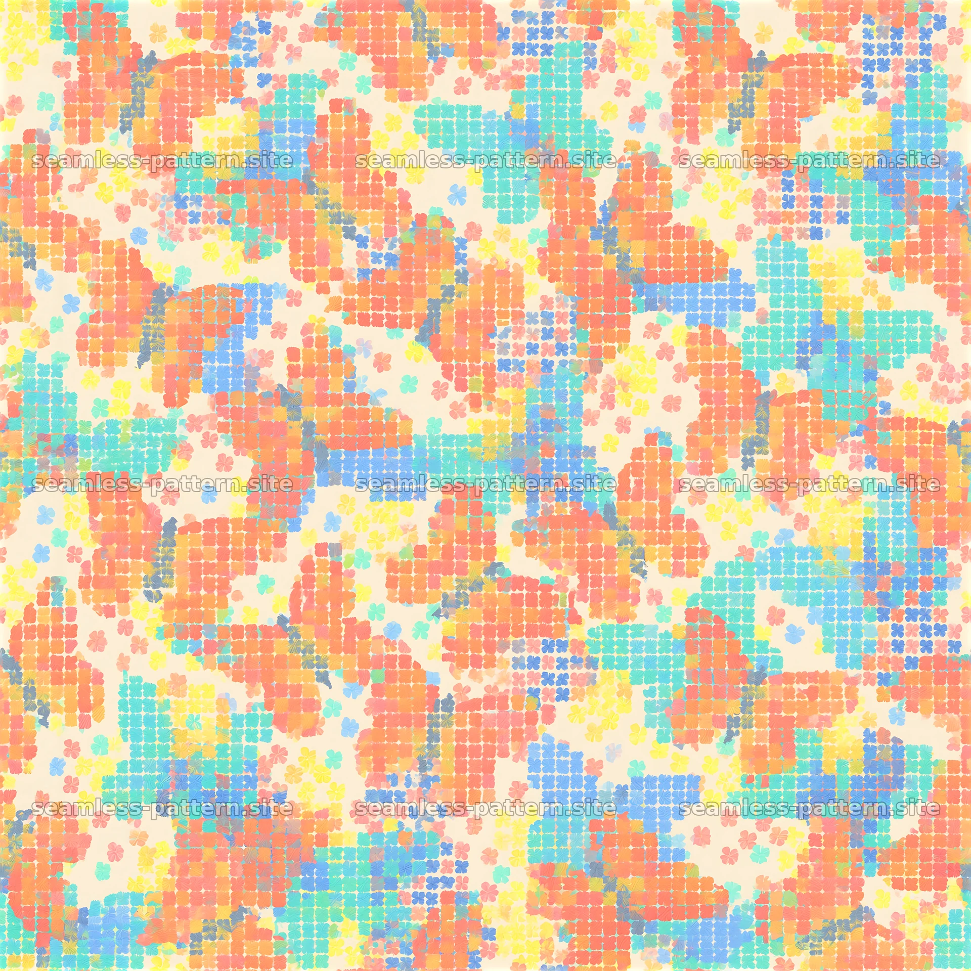 Colorful butterfly and floral seamless pattern — seamless tileable pattern at 8192x8192