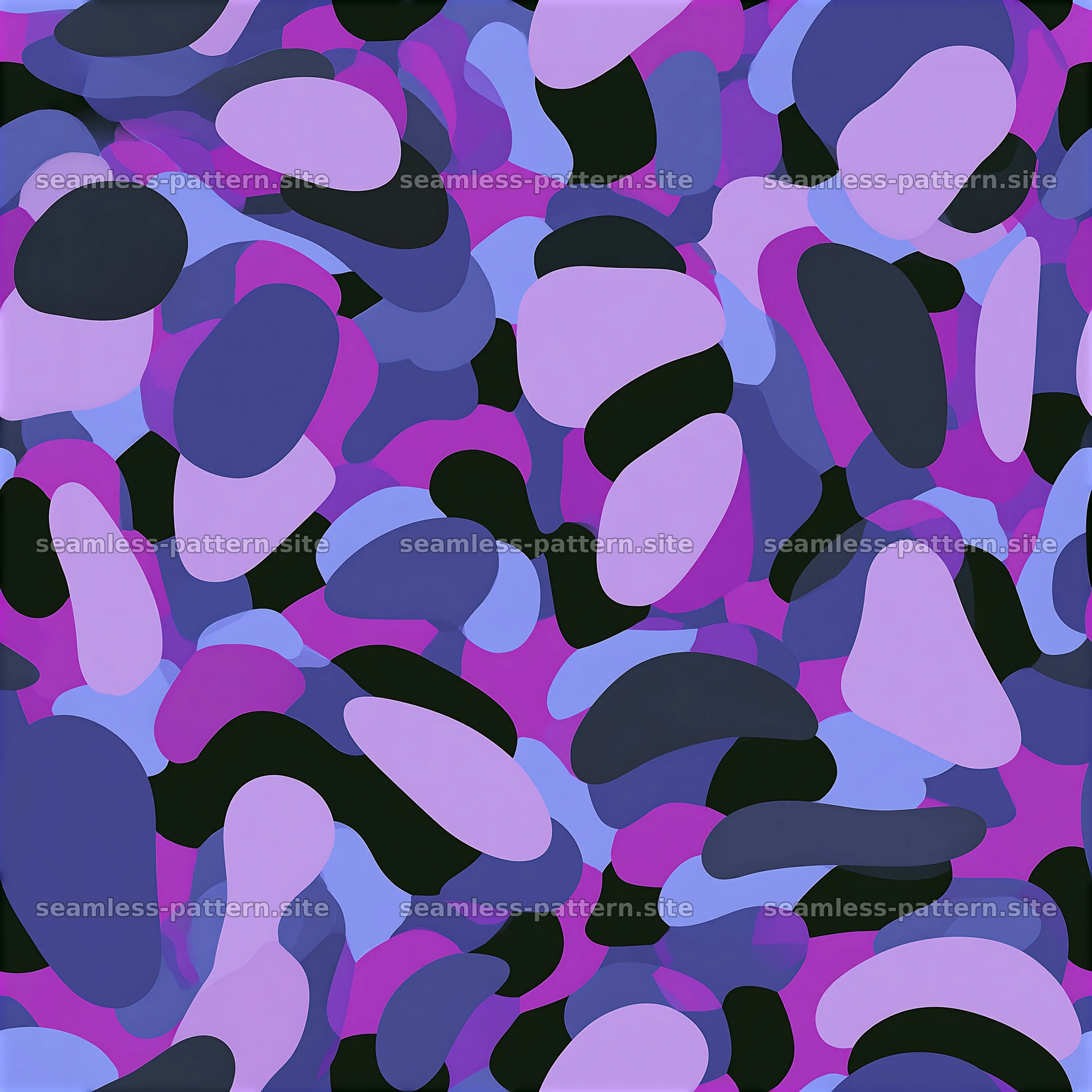 Purple futuristic camouflage seamless pattern with abstract shapes — seamless tileable pattern at 8192x8192
