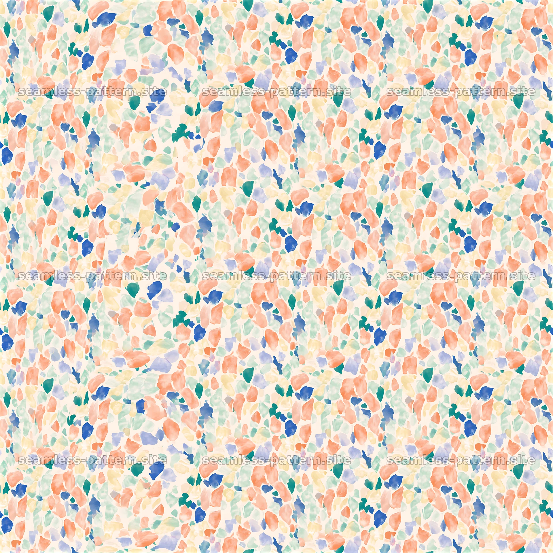 Colorful Terrazzo Seamless Pattern with Watercolor Chips — seamless tileable pattern at 8192x8192