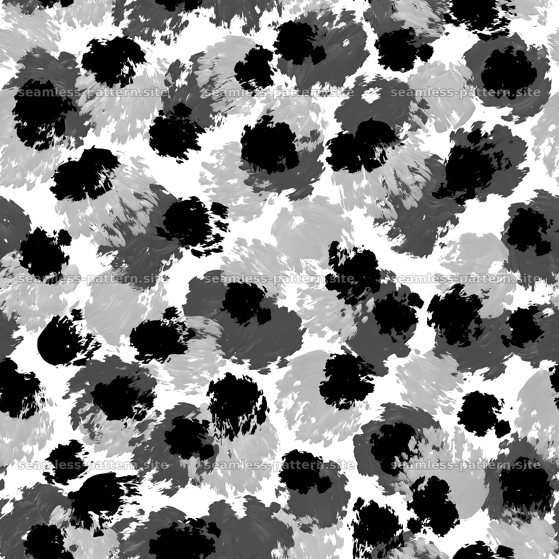 Bold graphic paint texture seamless pattern in black and white — seamless tileable pattern