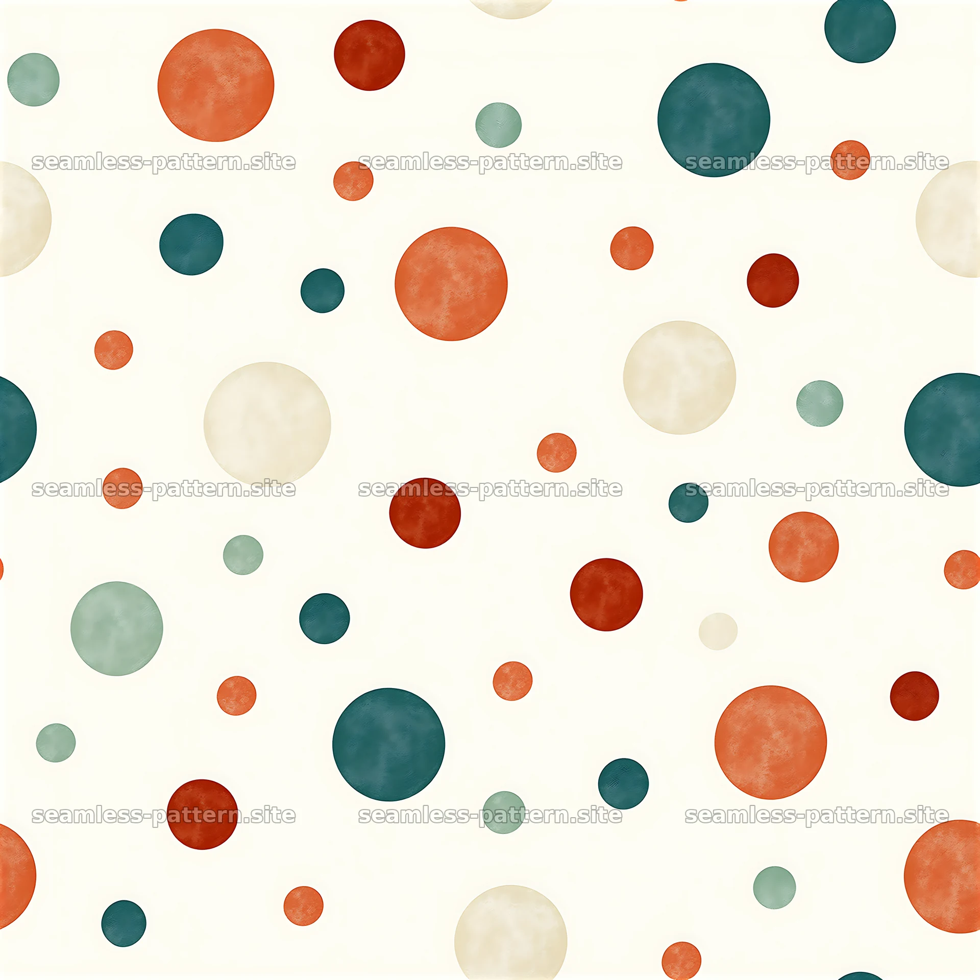 Colorful Hand-Painted Circle Seamless Pattern — seamless tileable pattern at 8192x8192