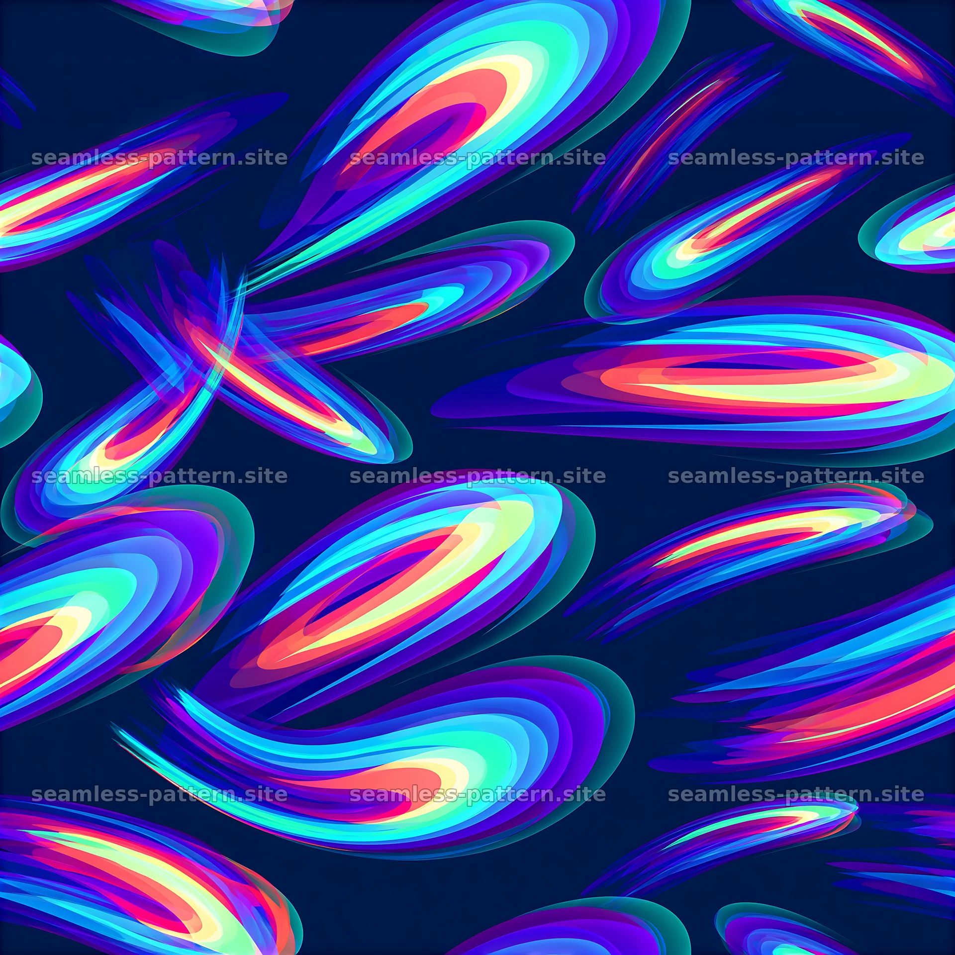 Vibrant comet-inspired abstract seamless pattern — seamless tileable pattern at 8192x8192