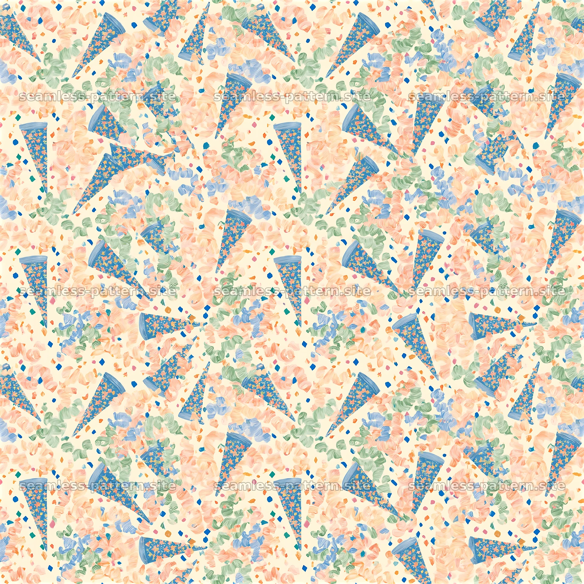 Colorful Birthday Party Seamless Pattern — seamless tileable pattern at 8192x8192