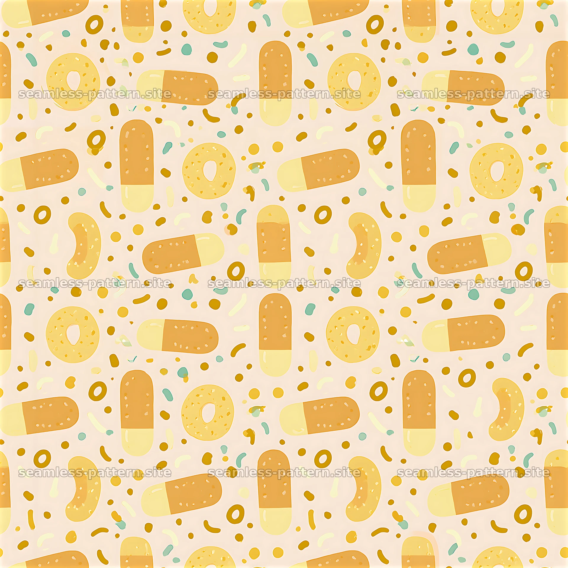 Colorful candy and sprinkles pattern for playful designs — seamless tileable pattern at 8192x8192