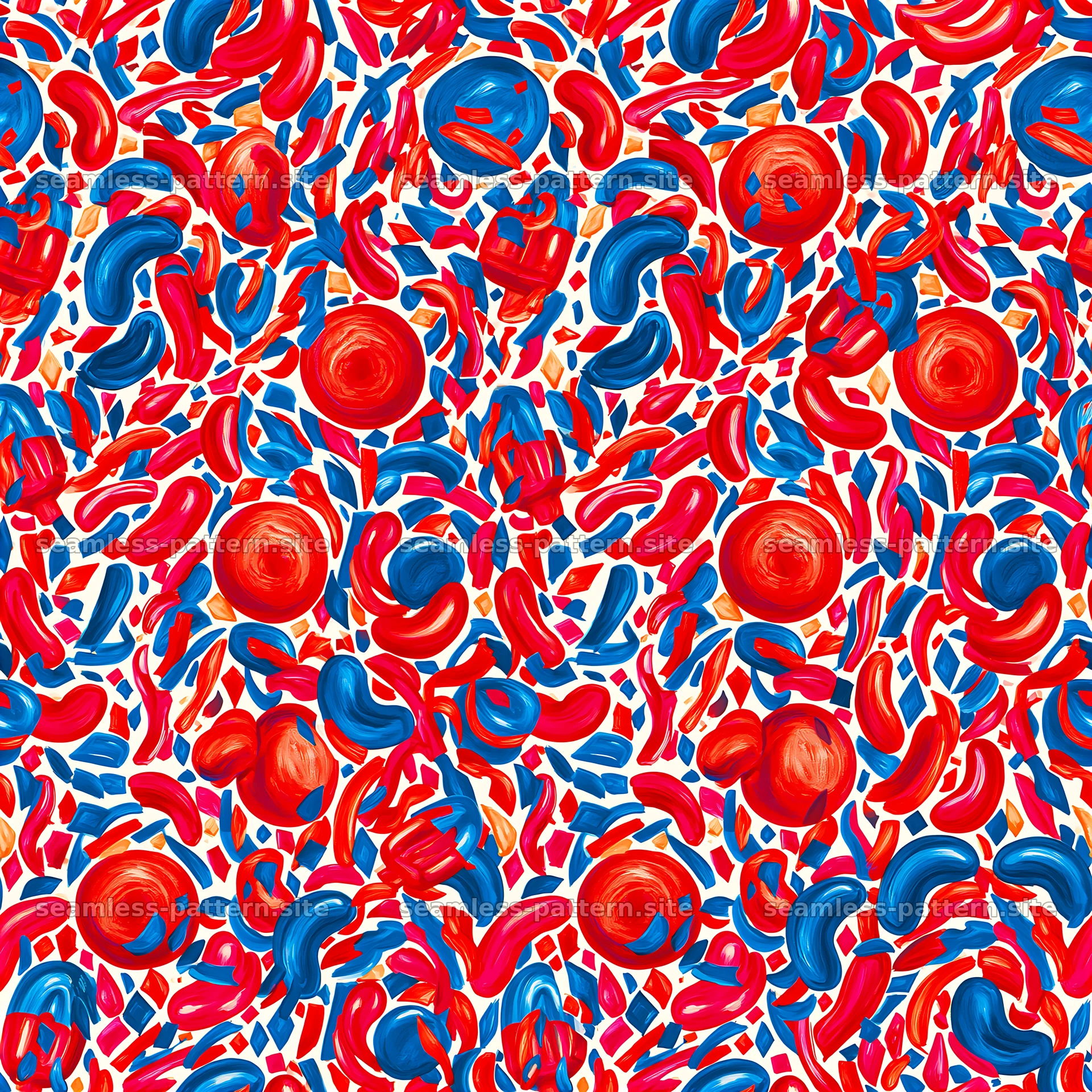 Colorful abstract seamless pattern with rounded shapes and lines — seamless tileable pattern at 8192x8192