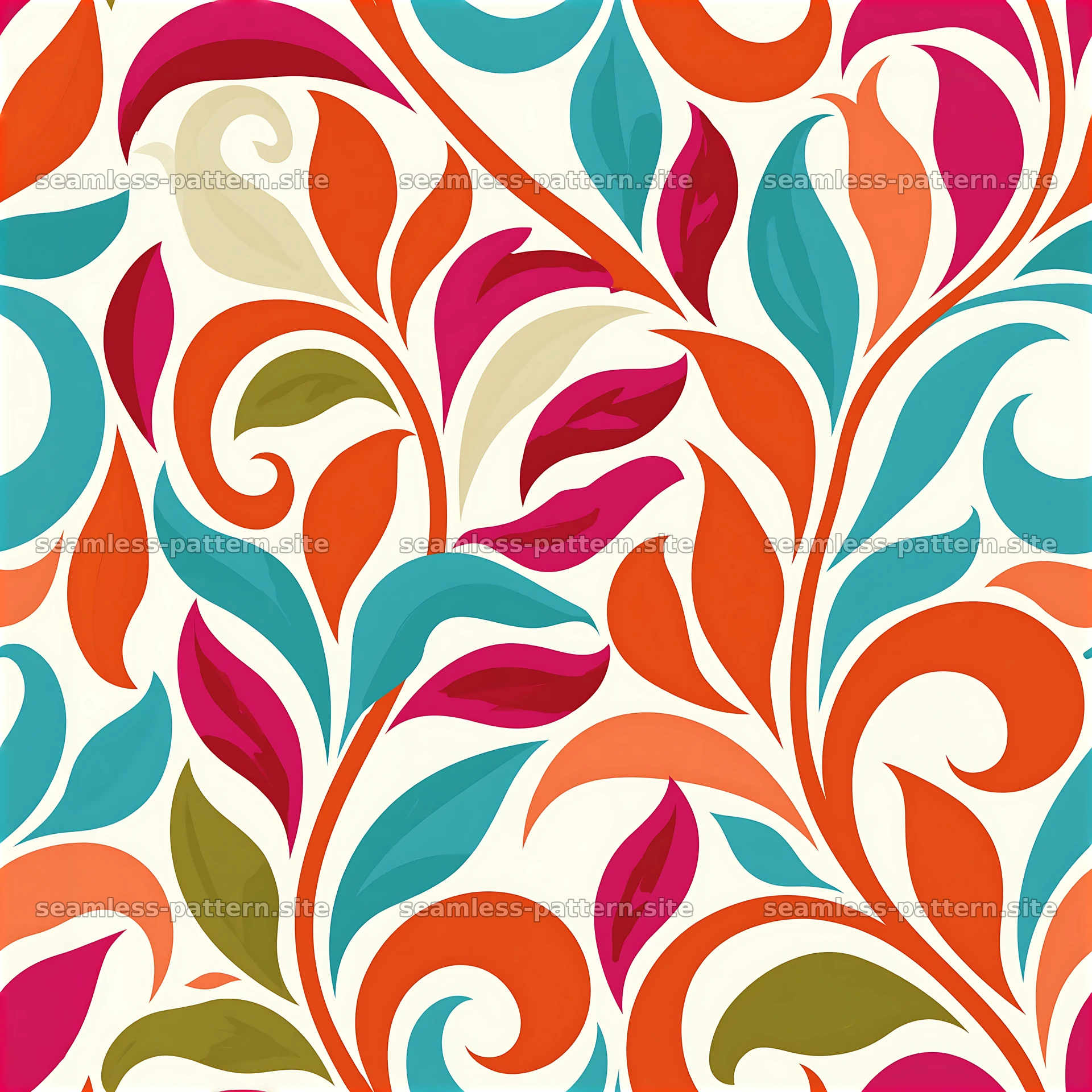 Colorful Abstract Vines Seamless Pattern — seamless tileable pattern at 8192x8192