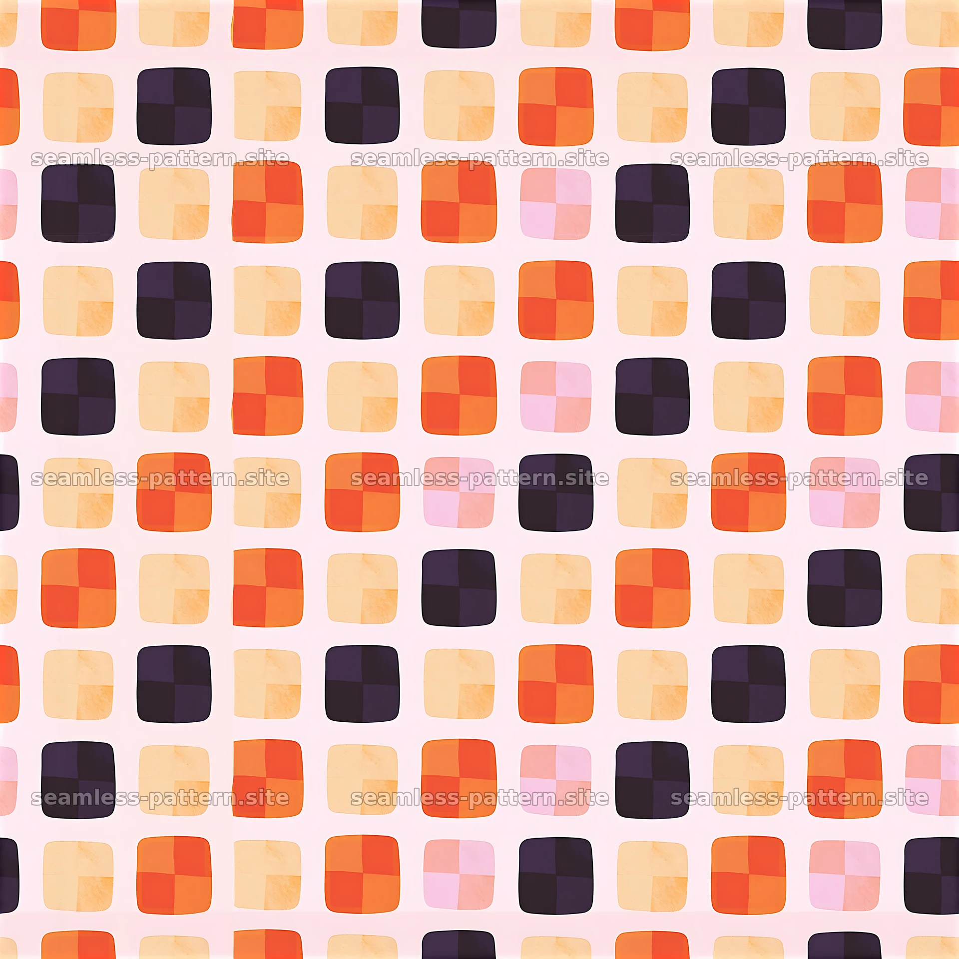 Colorful geometric seamless pattern with squares in different colors — seamless tileable pattern at 8192x8192