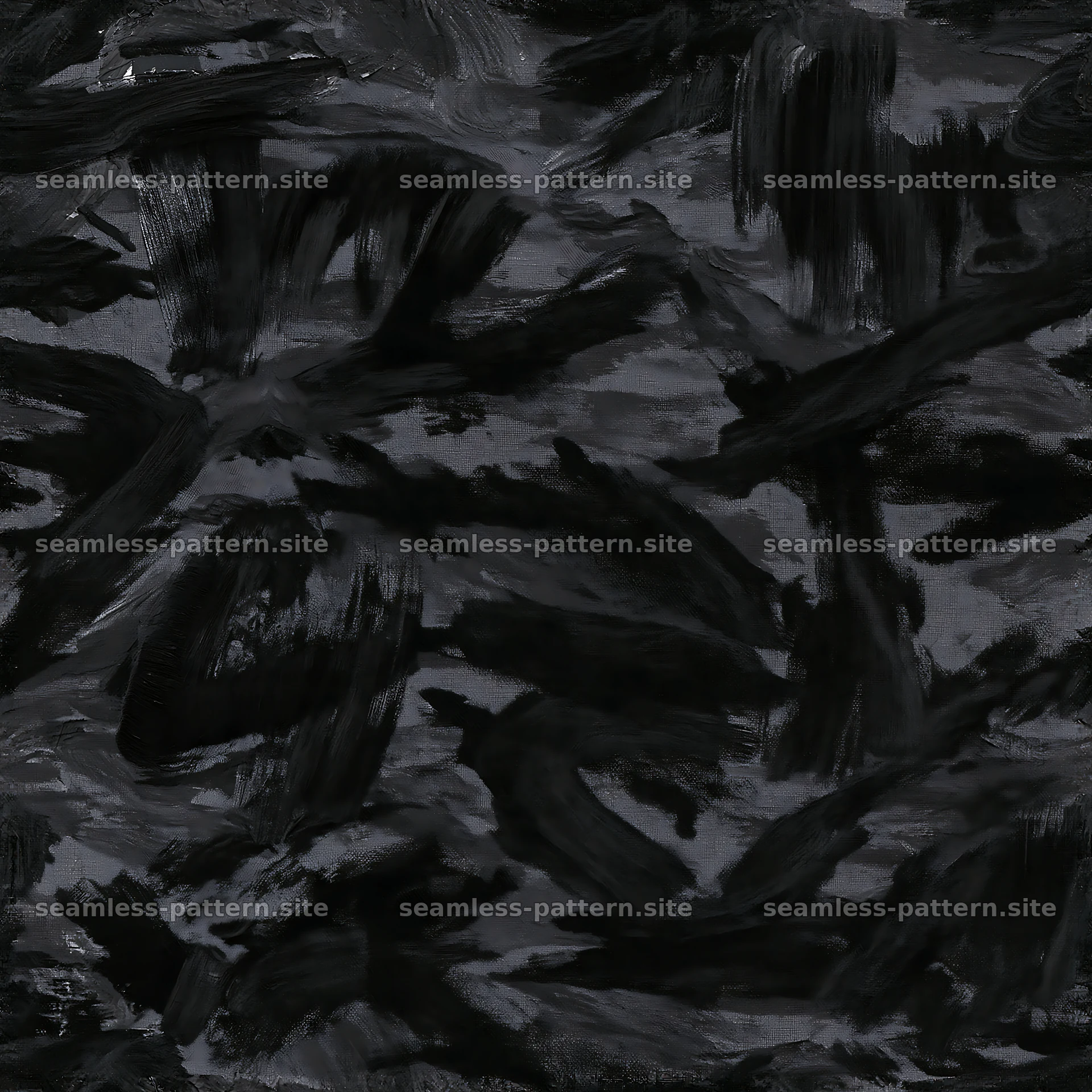 Seamless black camouflage brushstroke pattern for textiles — seamless tileable pattern