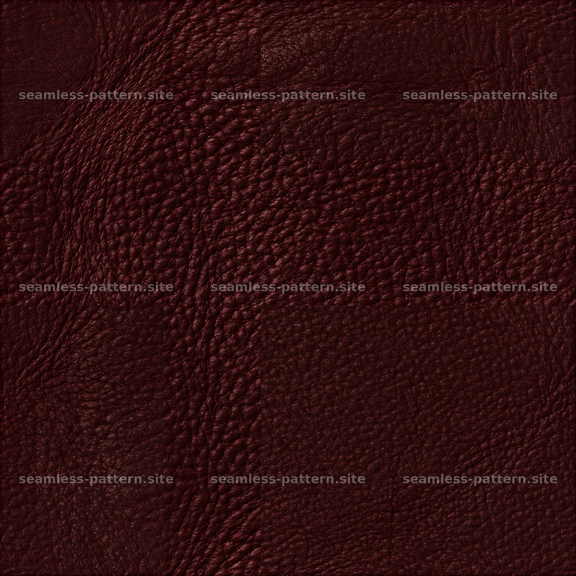 Seamless realistic leather texture in deep red color — seamless tileable pattern at 8192x8192