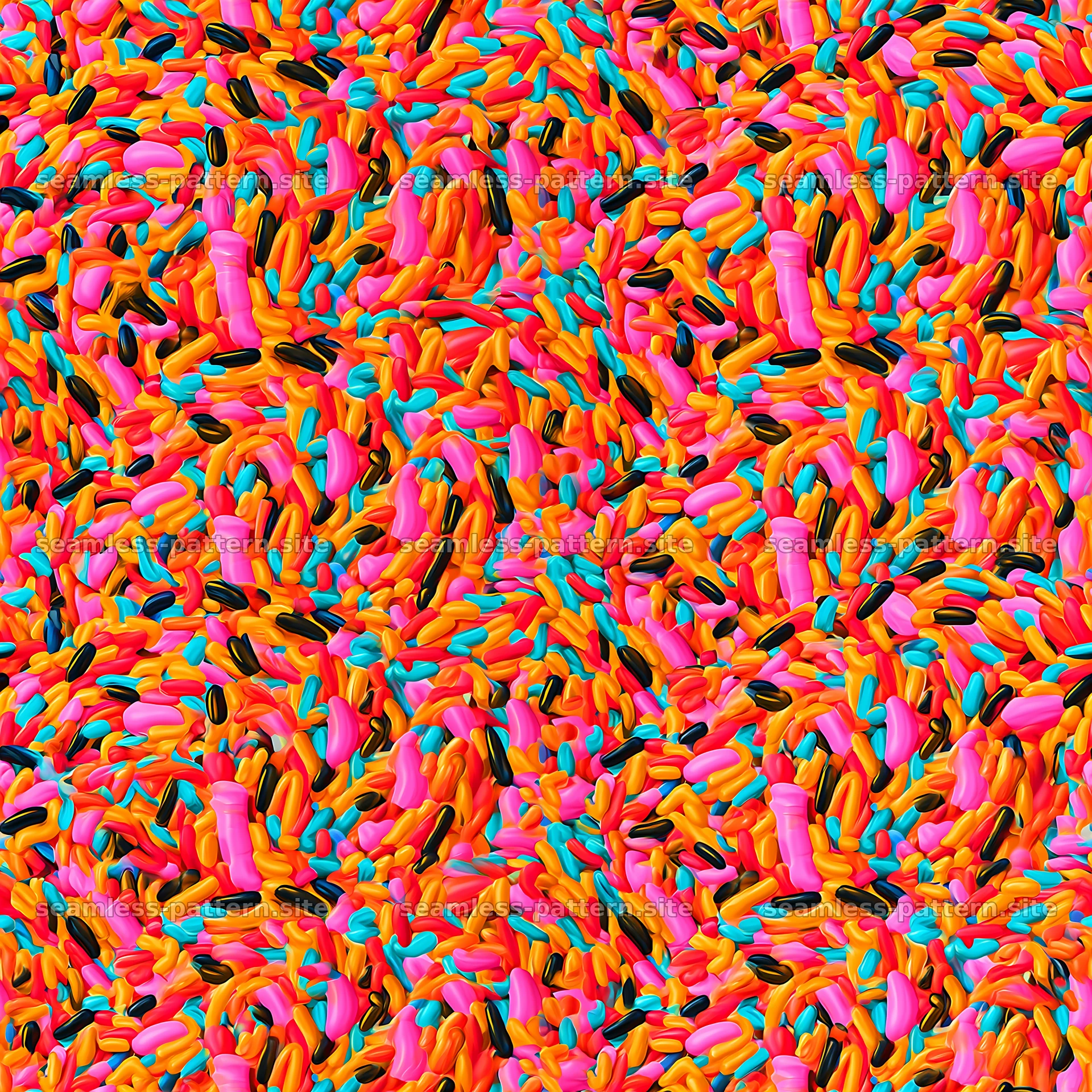 Colorful abstract pattern with shapes in vibrant hues — seamless tileable pattern at 8192x8192